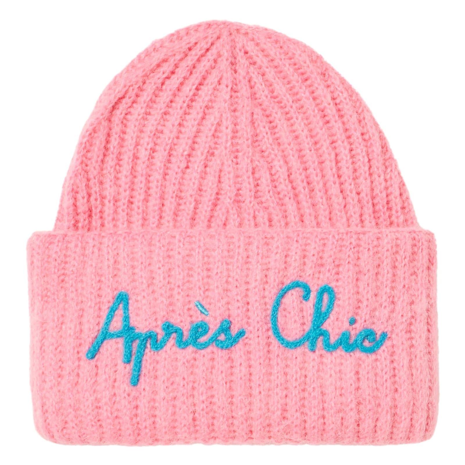 mc2 saint barth woman brushed and ultra soft beanie with apres chic embroidery