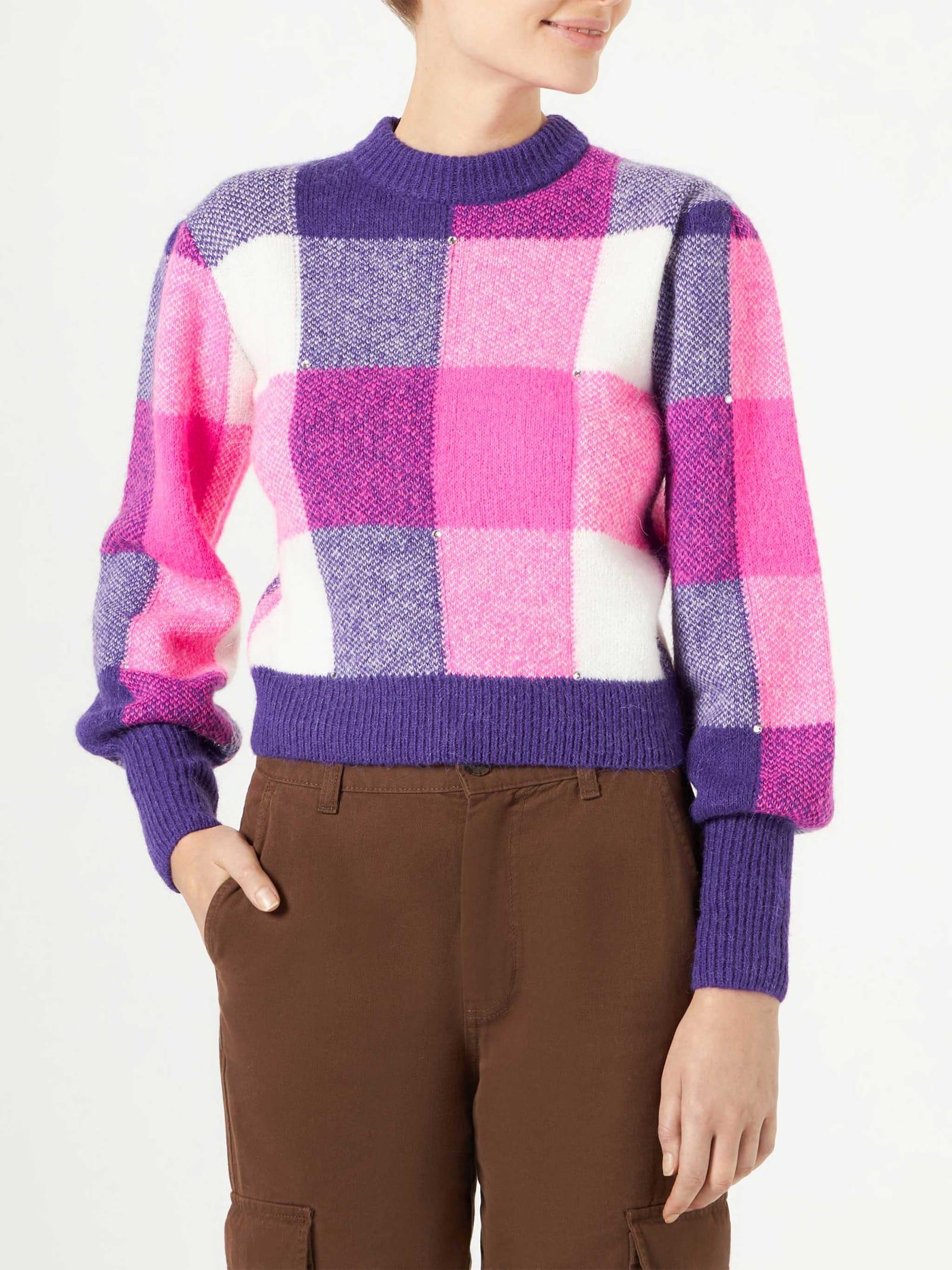 mc2 saint barth woman brushed sweater with rhinestones