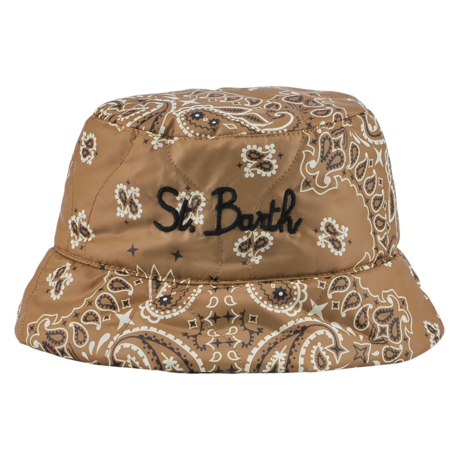 mc2 saint barth woman bucket hat with bandanna print