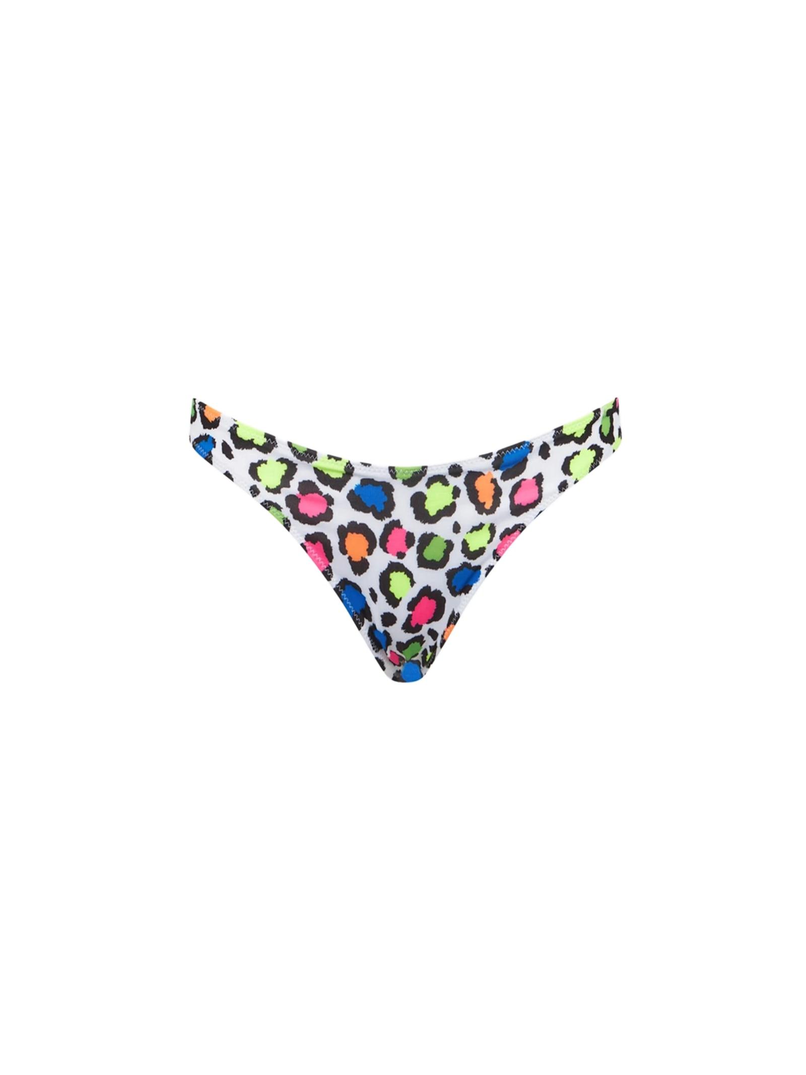 mc2 saint barth woman cheeky swim briefs with multicolor animalier print