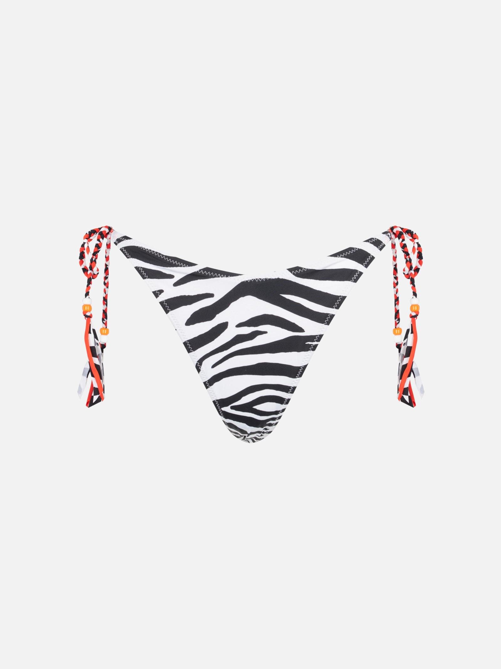 mc2 saint barth woman cheeky swim briefs with zebra print