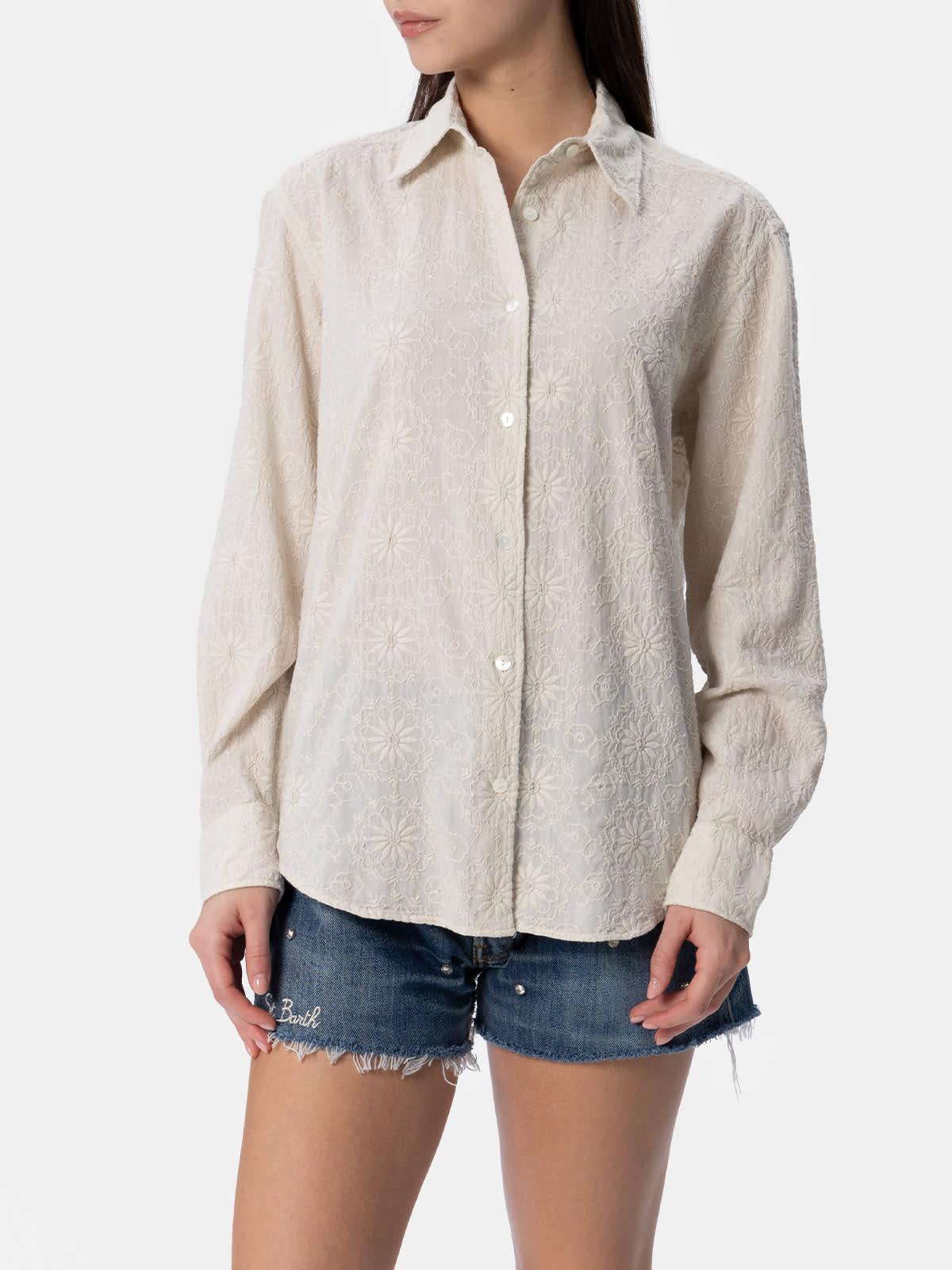 mc2 saint barth woman classic sangallo cotton shirt meredith