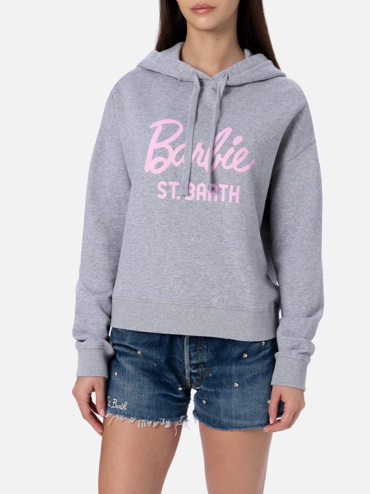 mc2 saint barth woman cotton hoodie mindy with barbie logo barbie special edition