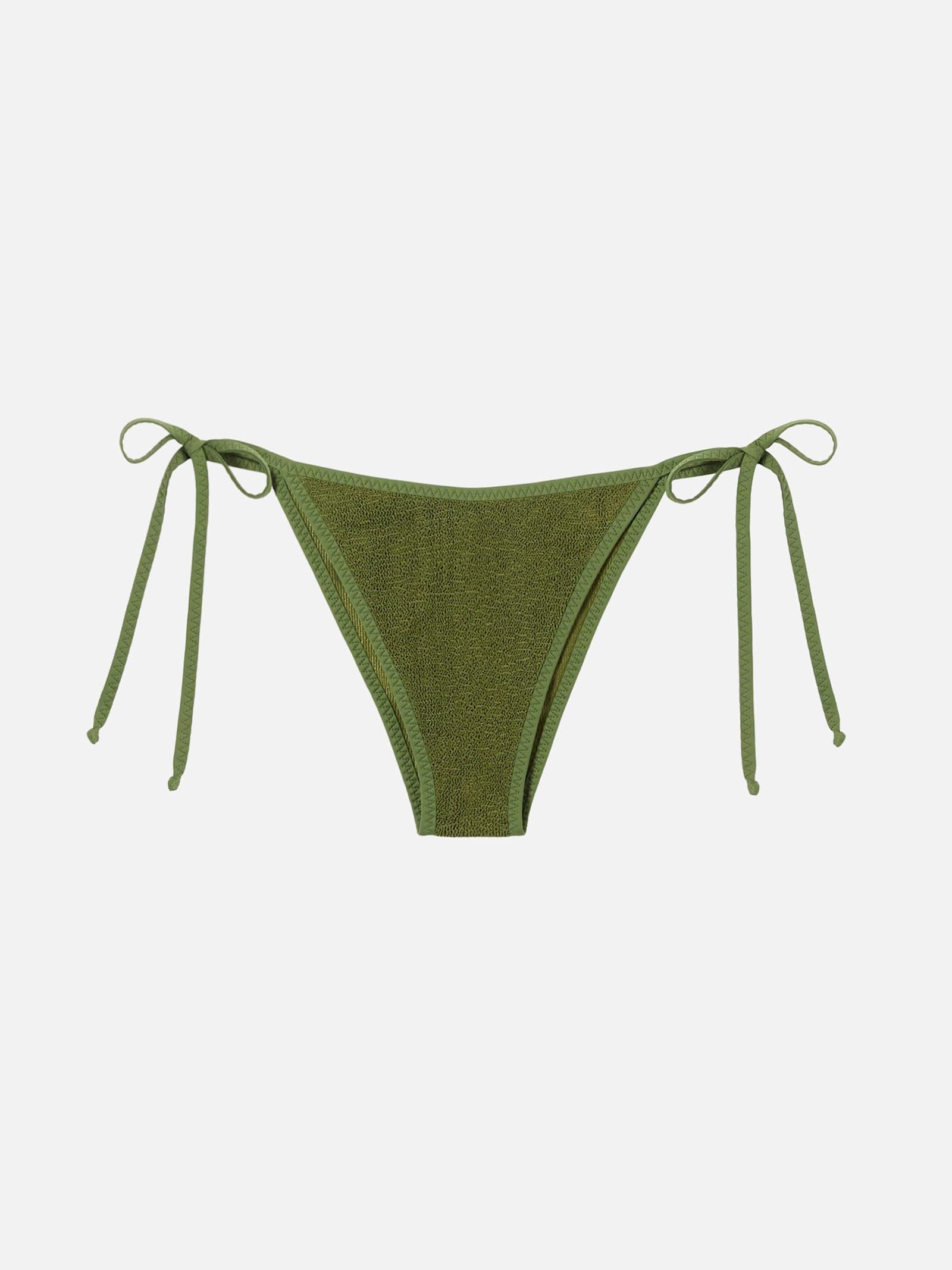 mc2 saint barth woman crinkle forest green swim briefs