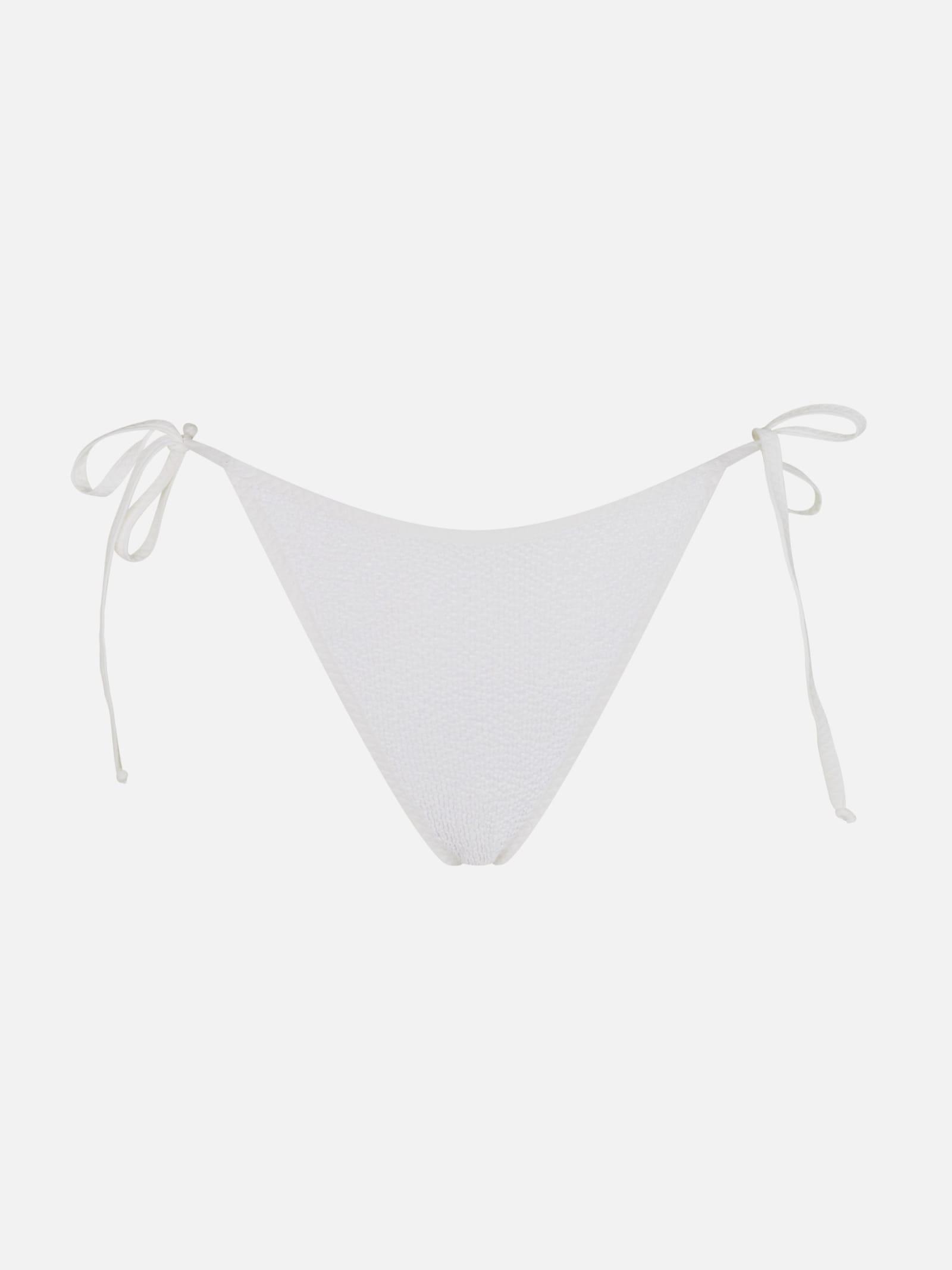 mc2 saint barth woman crinkle white swim briefs