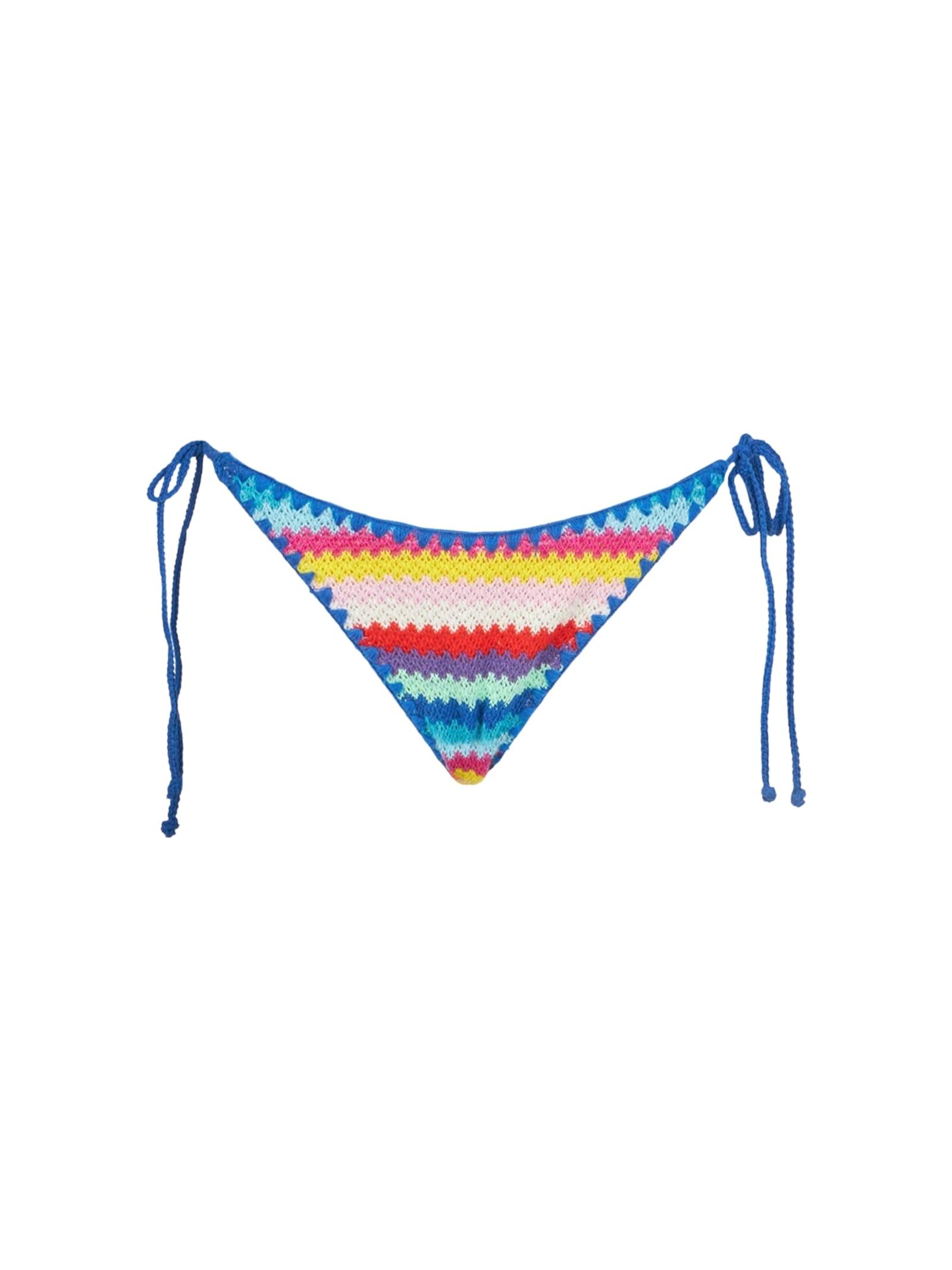 mc2 saint barth woman crochet swim briefs with adjustable side laces
