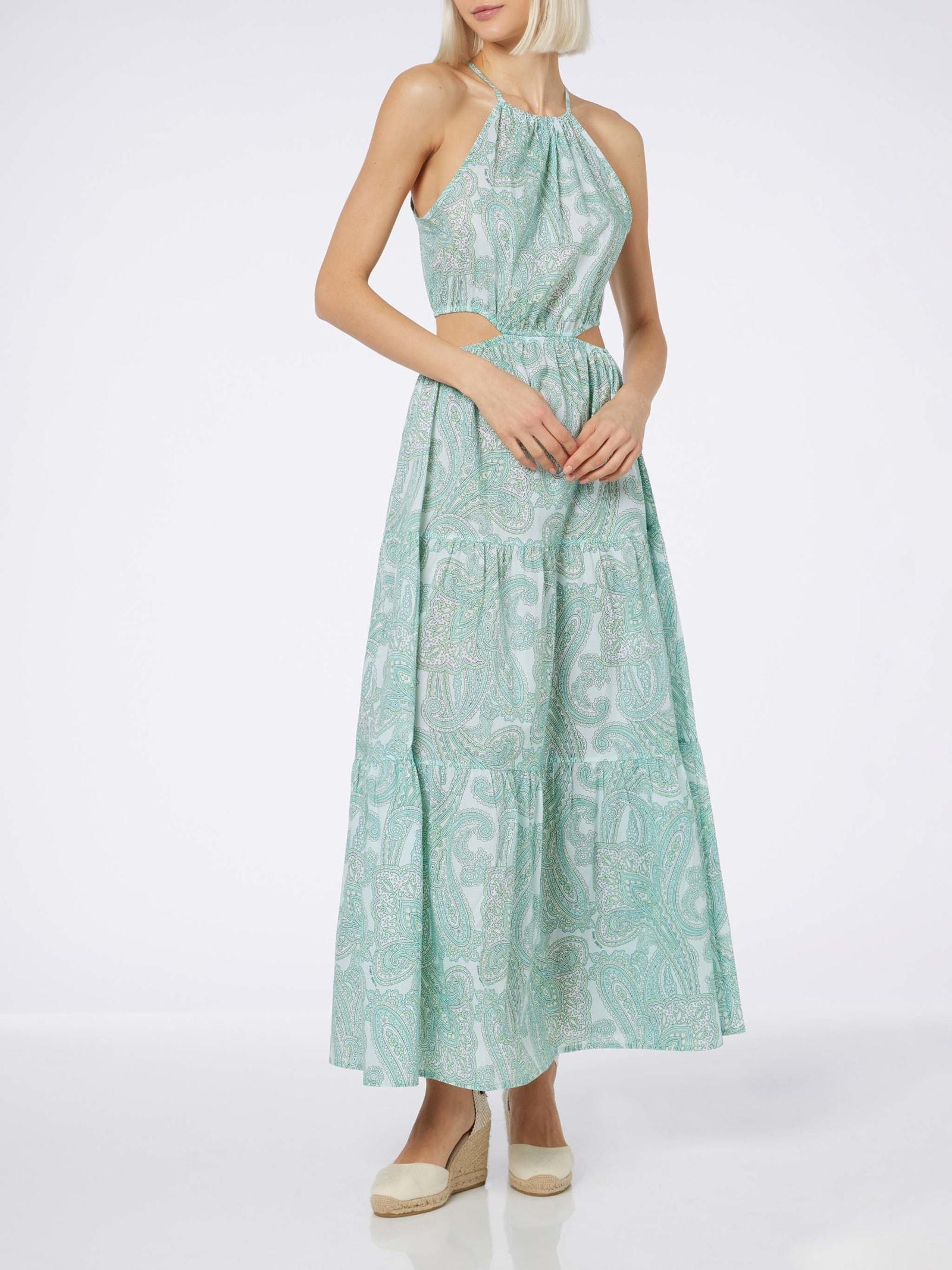 mc2 saint barth woman cut out long dress kaby with paisley print