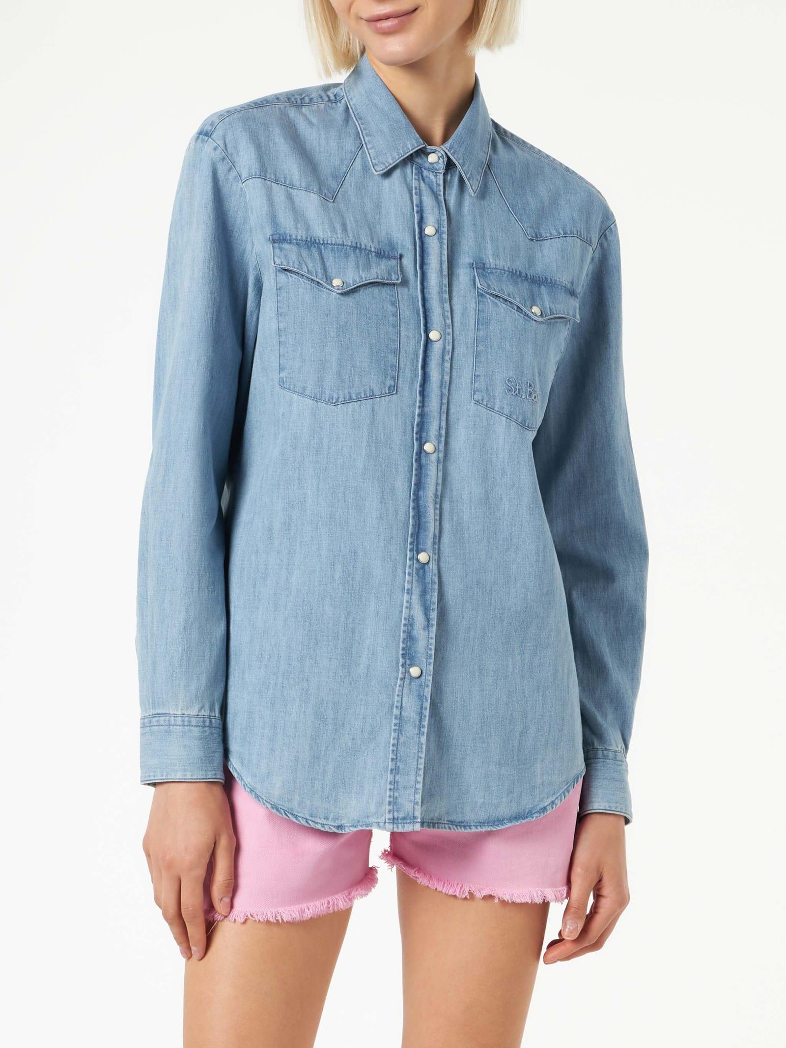 mc2 saint barth woman denim shirt