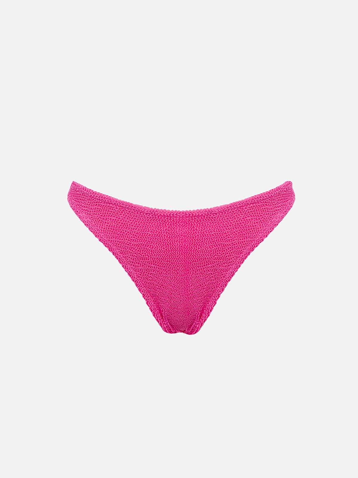 mc2 saint barth woman fluo pink crinkle cheeky swim briefs naomi