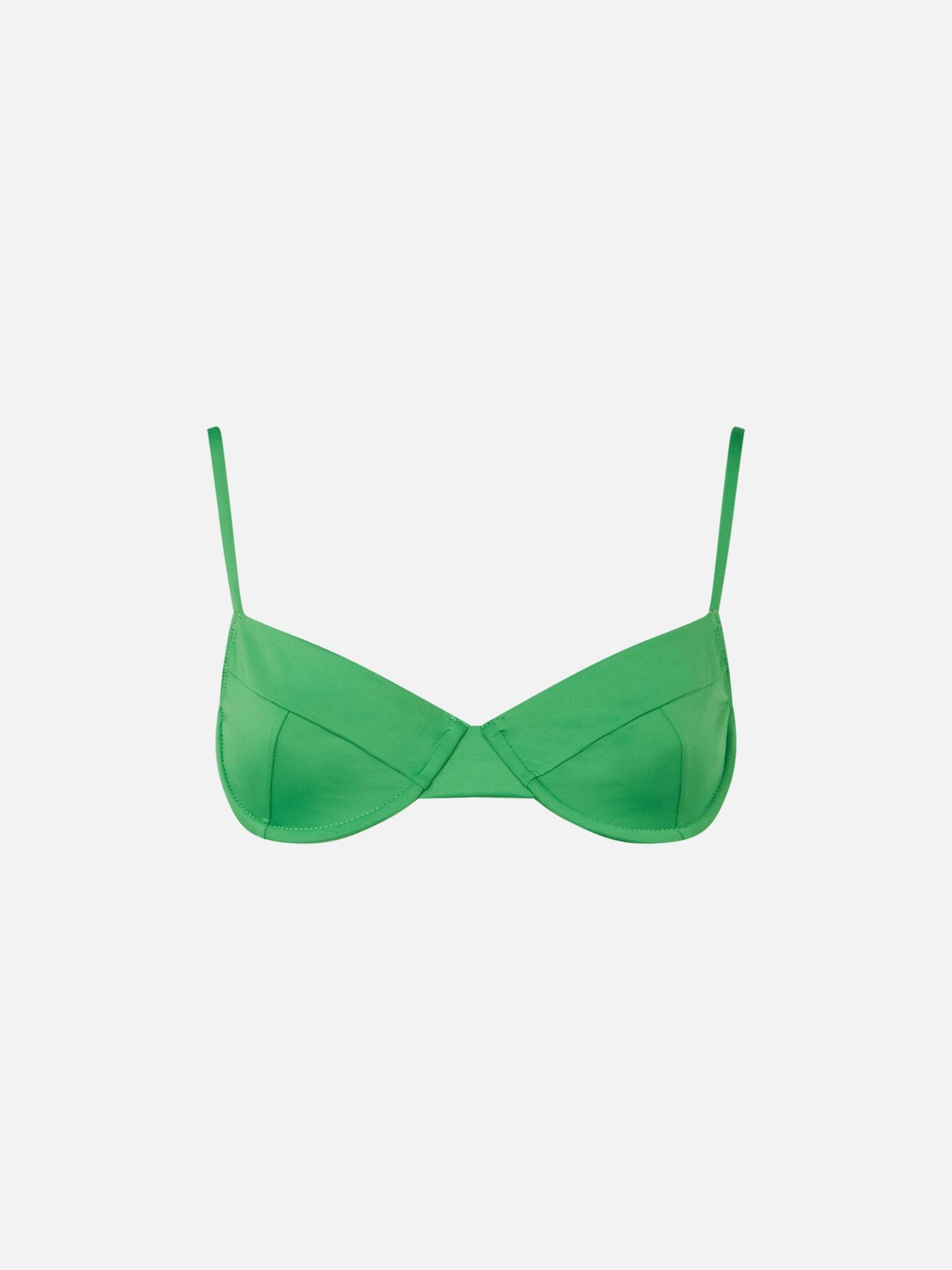 mc2 saint barth woman green underwired bralette swimsuit