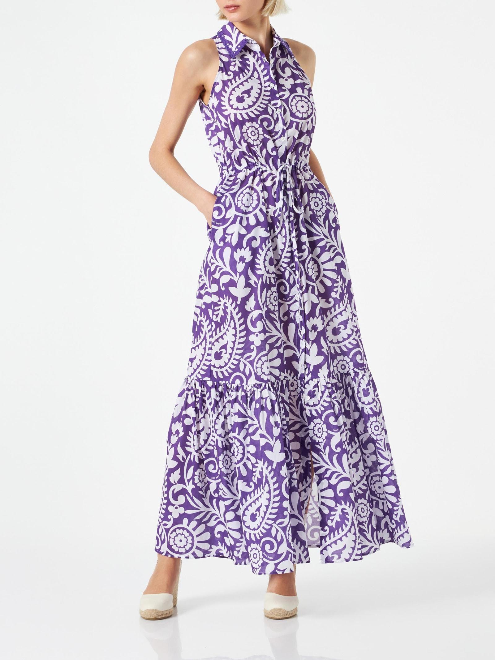 mc2 saint barth woman halterneck dress with paisley print