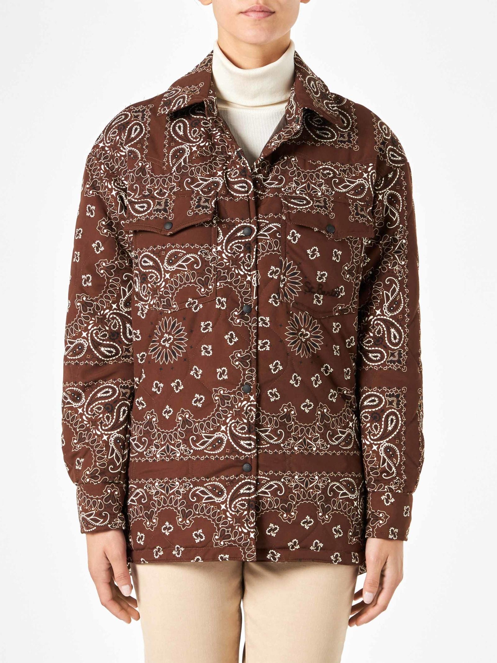 mc2 saint barth woman jacket with bandanna print