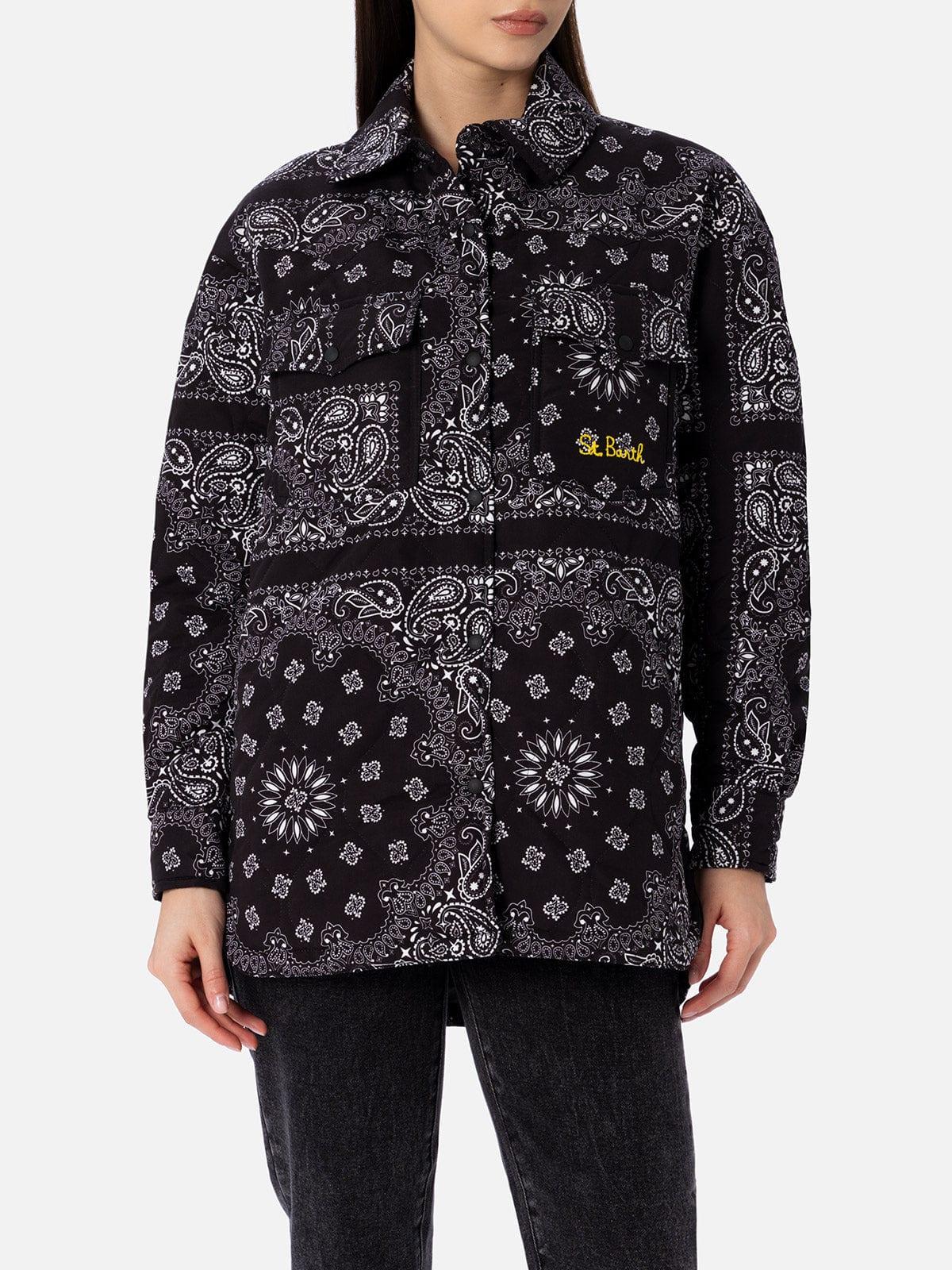 mc2 saint barth woman jacket with black bandanna print