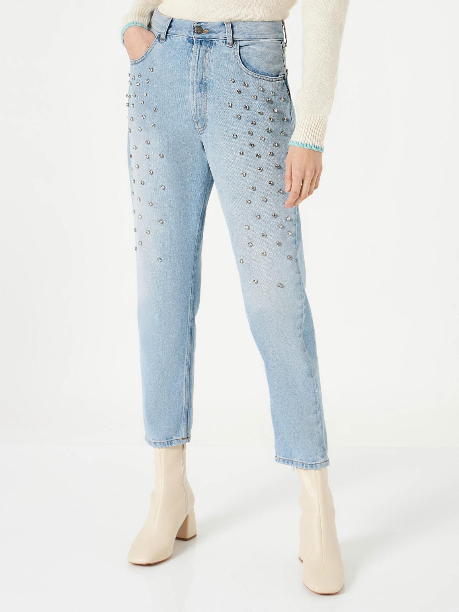 mc2 saint barth woman jeans with rhinestones
