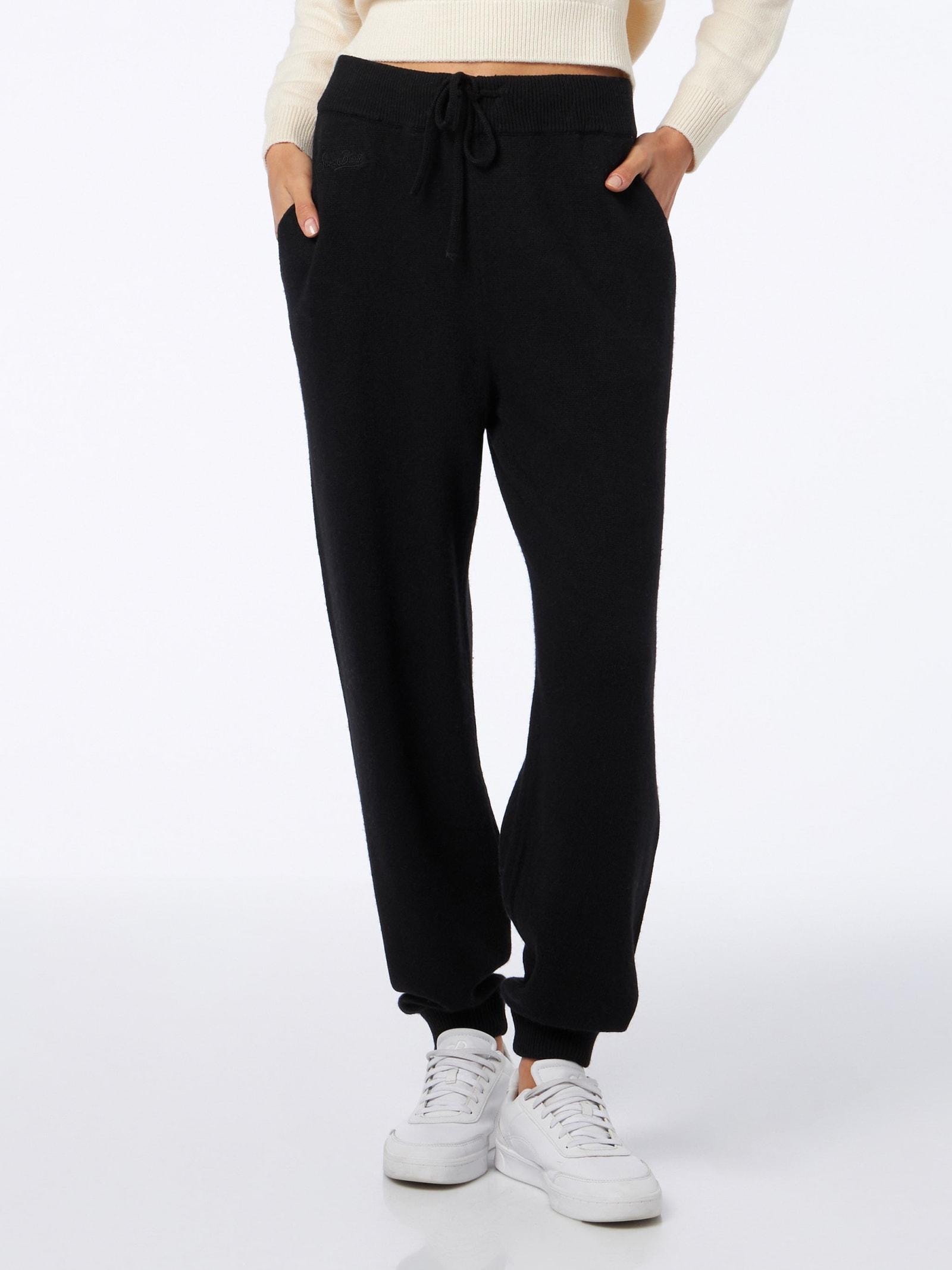 mc2 saint barth woman knitted black jogger pants