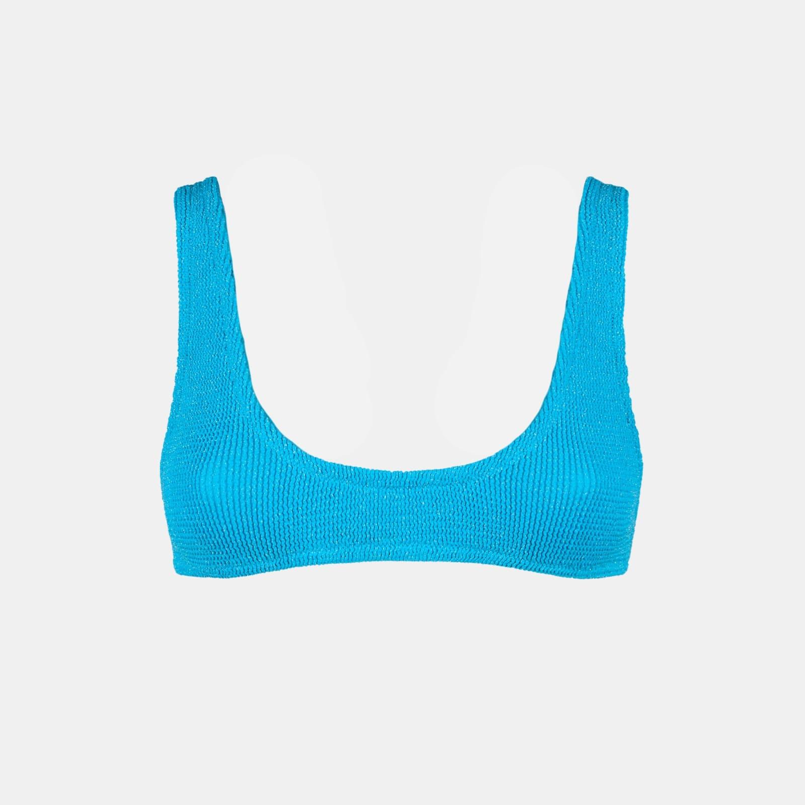mc2 saint barth woman light blue lurex crinkle bralette swimsuit