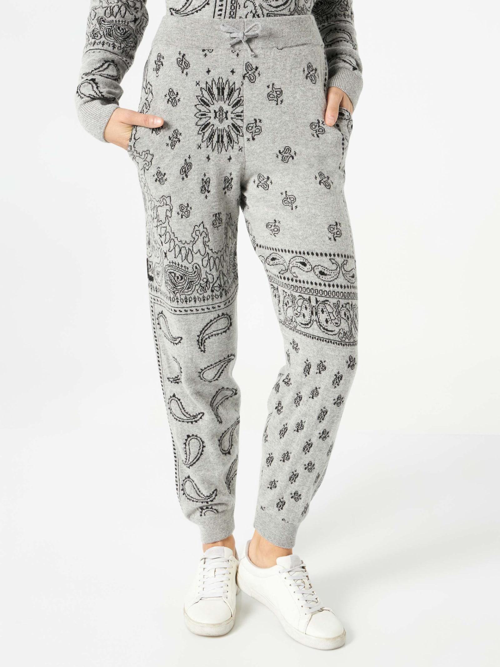 mc2 saint barth woman lightweight knit sweatpants with grey bandanna print