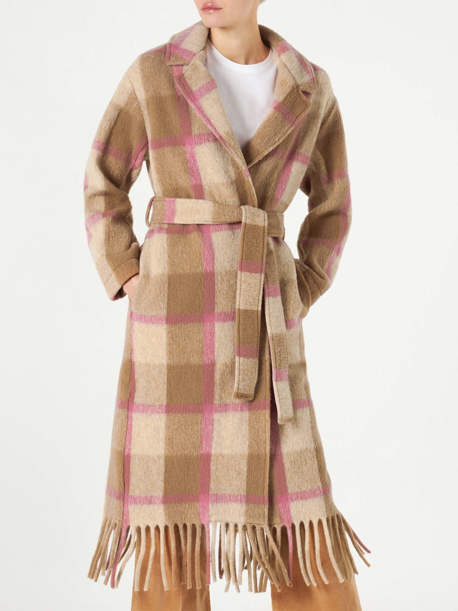 mc2 saint barth woman long coat with fringes