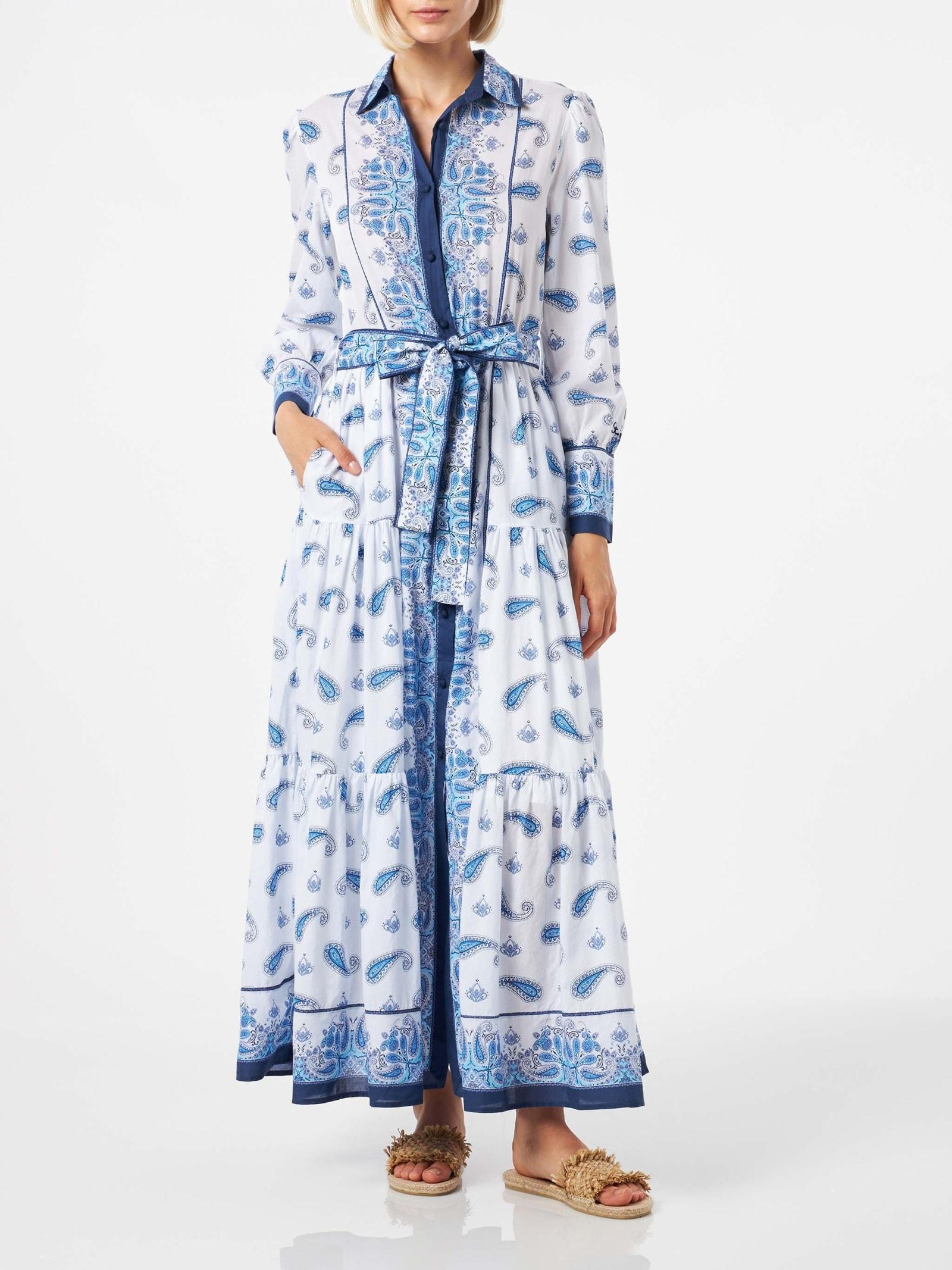 mc2 saint barth woman long dress jensen with paisley print