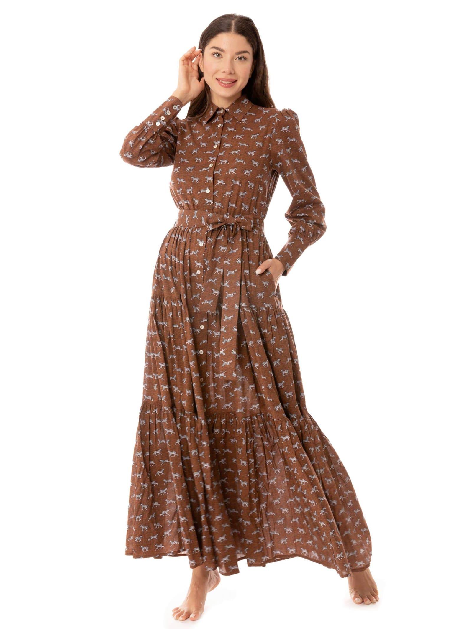 mc2 saint barth woman long dress jensen with zebra print