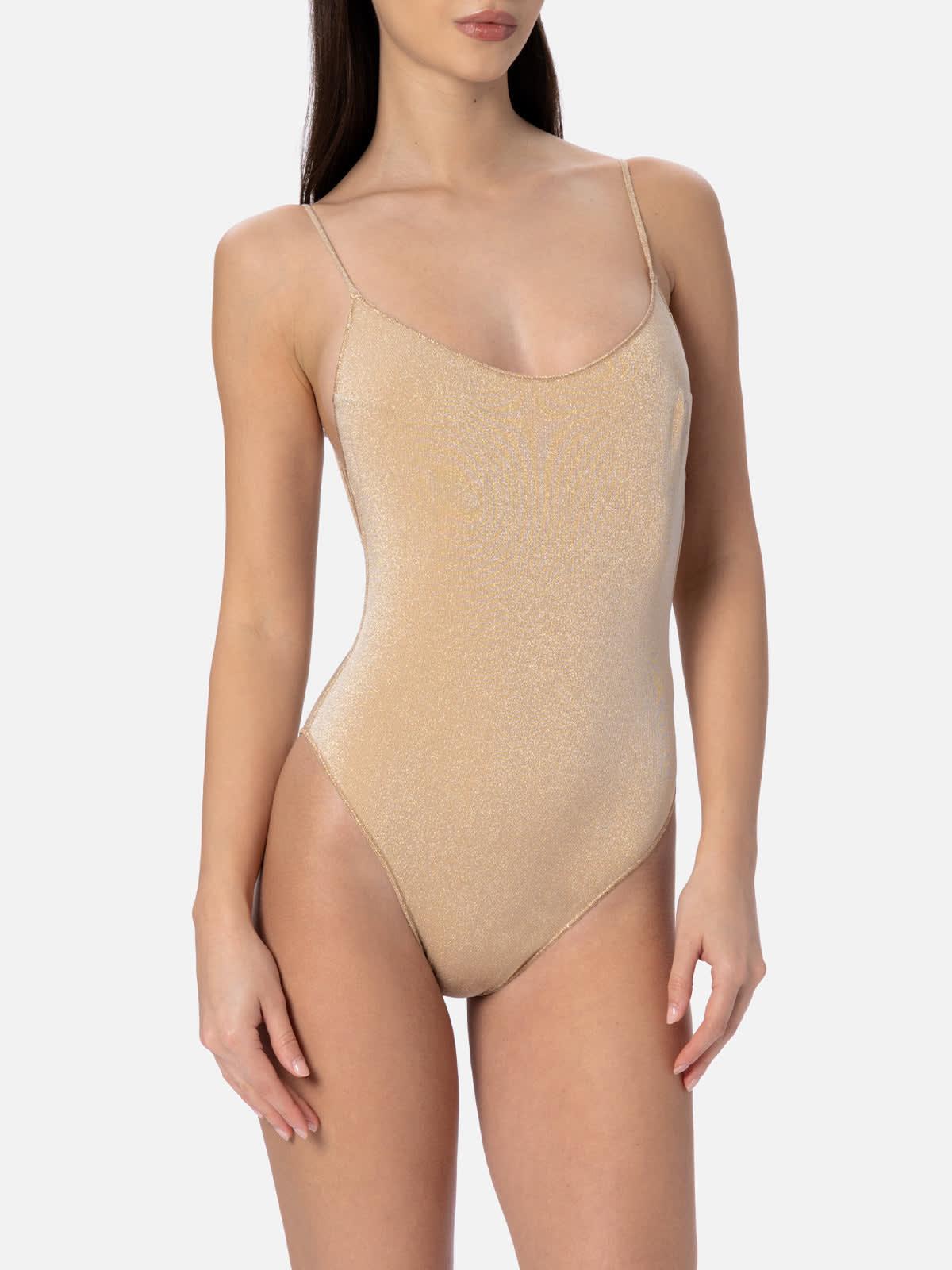 mc2 saint barth woman lurex one-piece swimsuit cecille