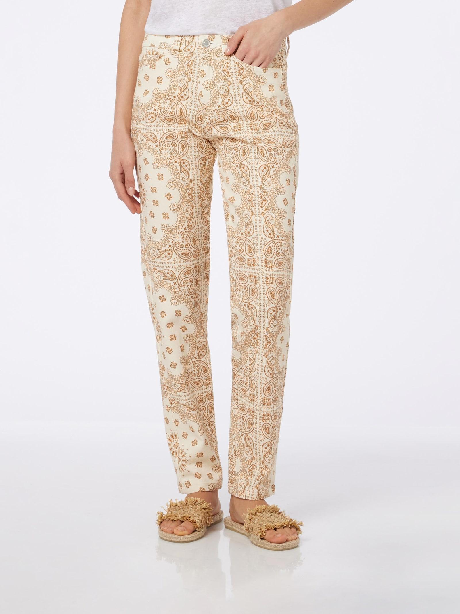 mc2 saint barth woman off-white bandanna print denim belleville