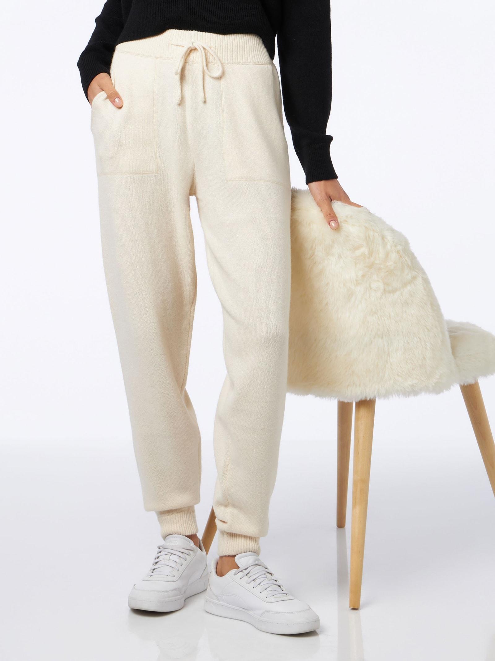 mc2 saint barth woman off-white cashmere blend jogger pants