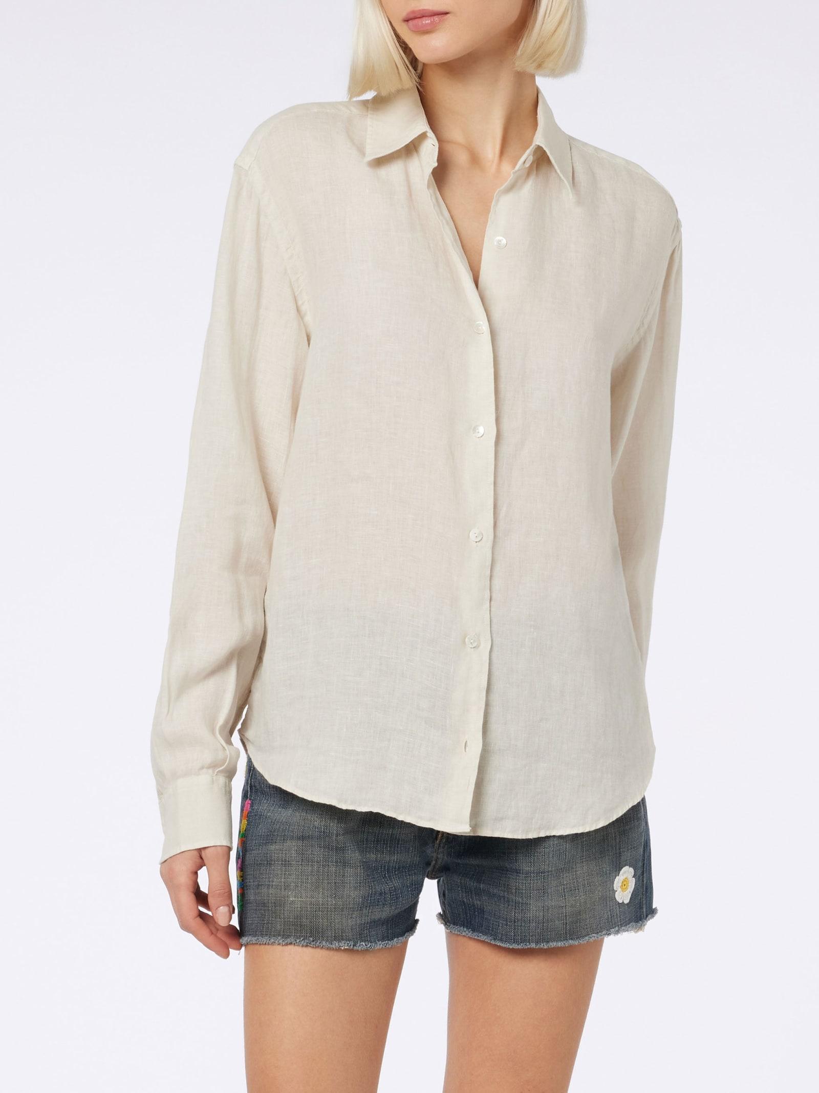 mc2 saint barth woman off-white linen shirt meredith