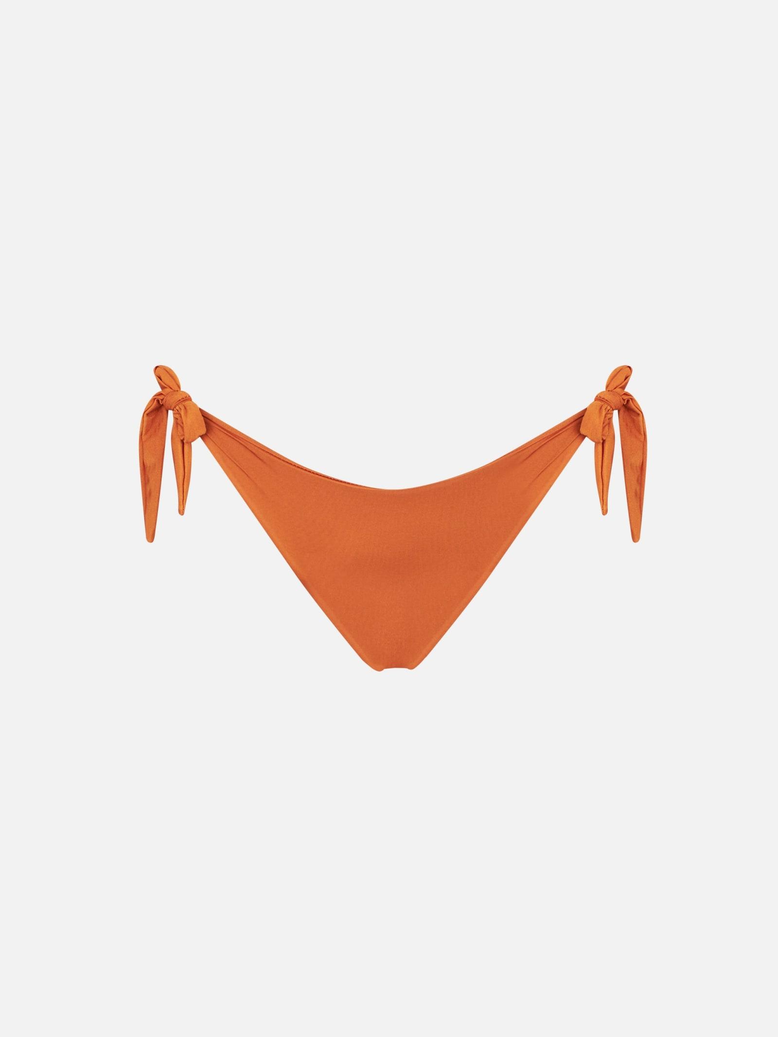 mc2 saint barth woman orange swim briefs with side laces