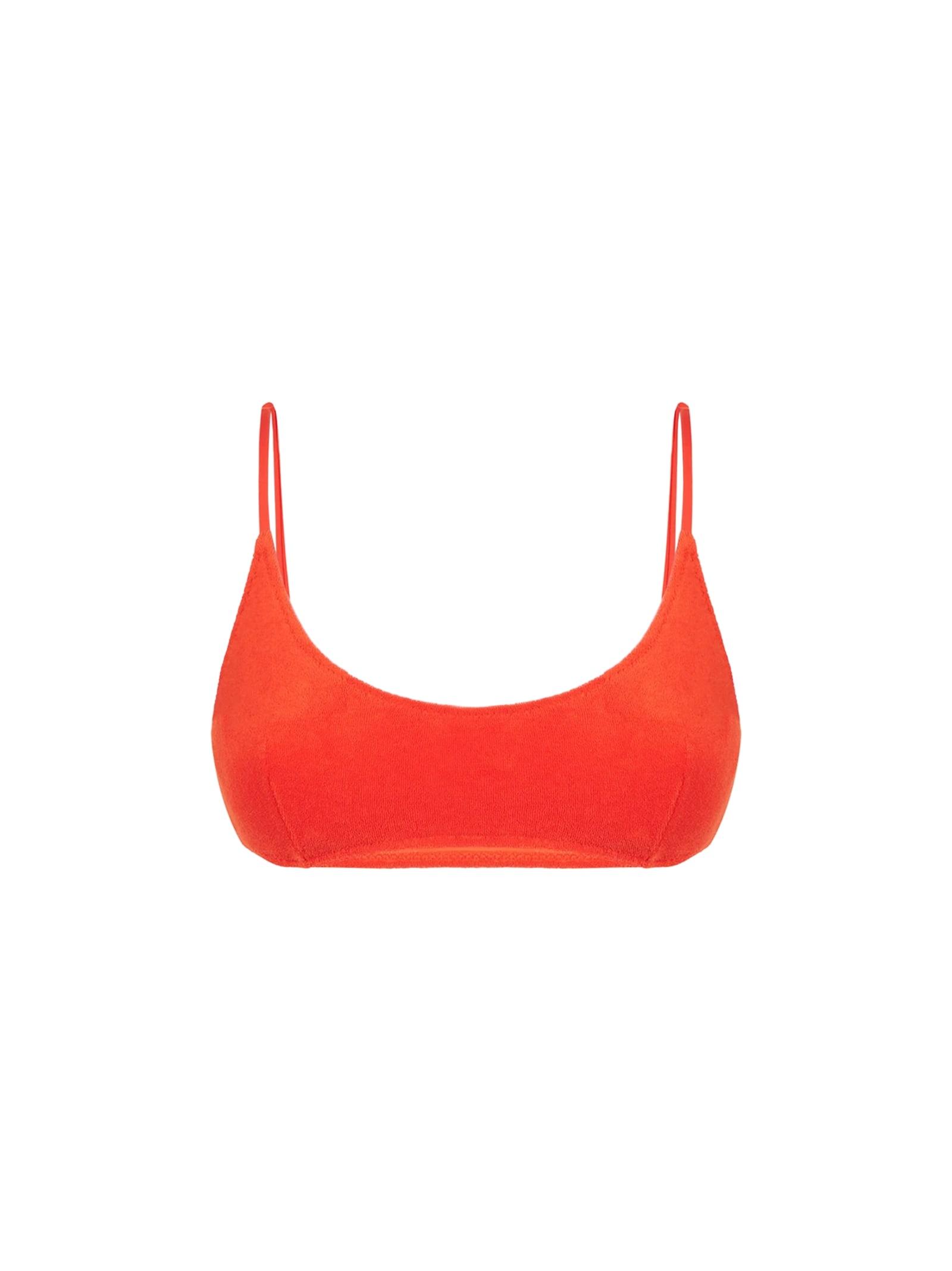 mc2 saint barth woman orange terry bralette swimsuit