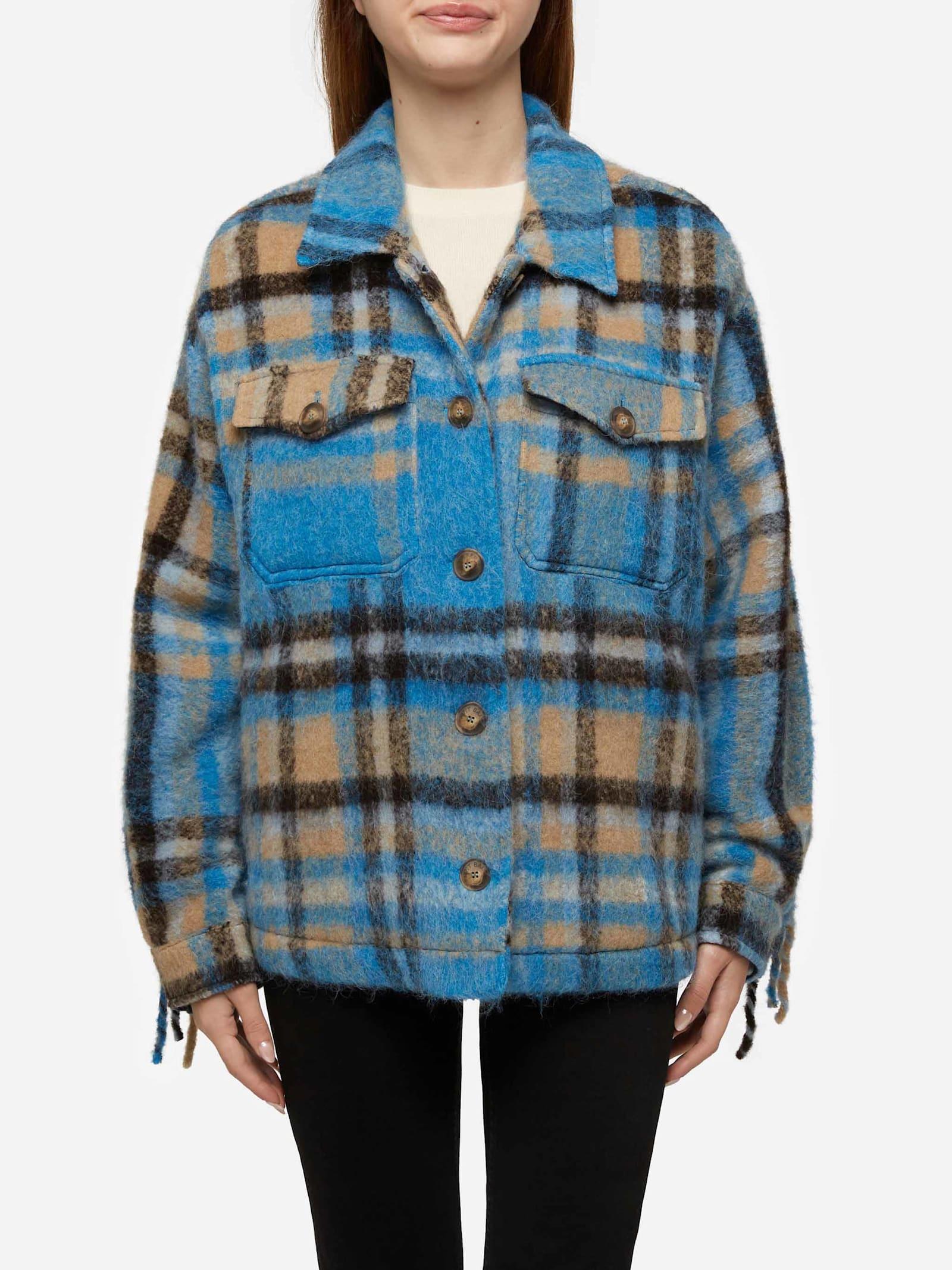 mc2 saint barth woman overshirt jacket with fringes