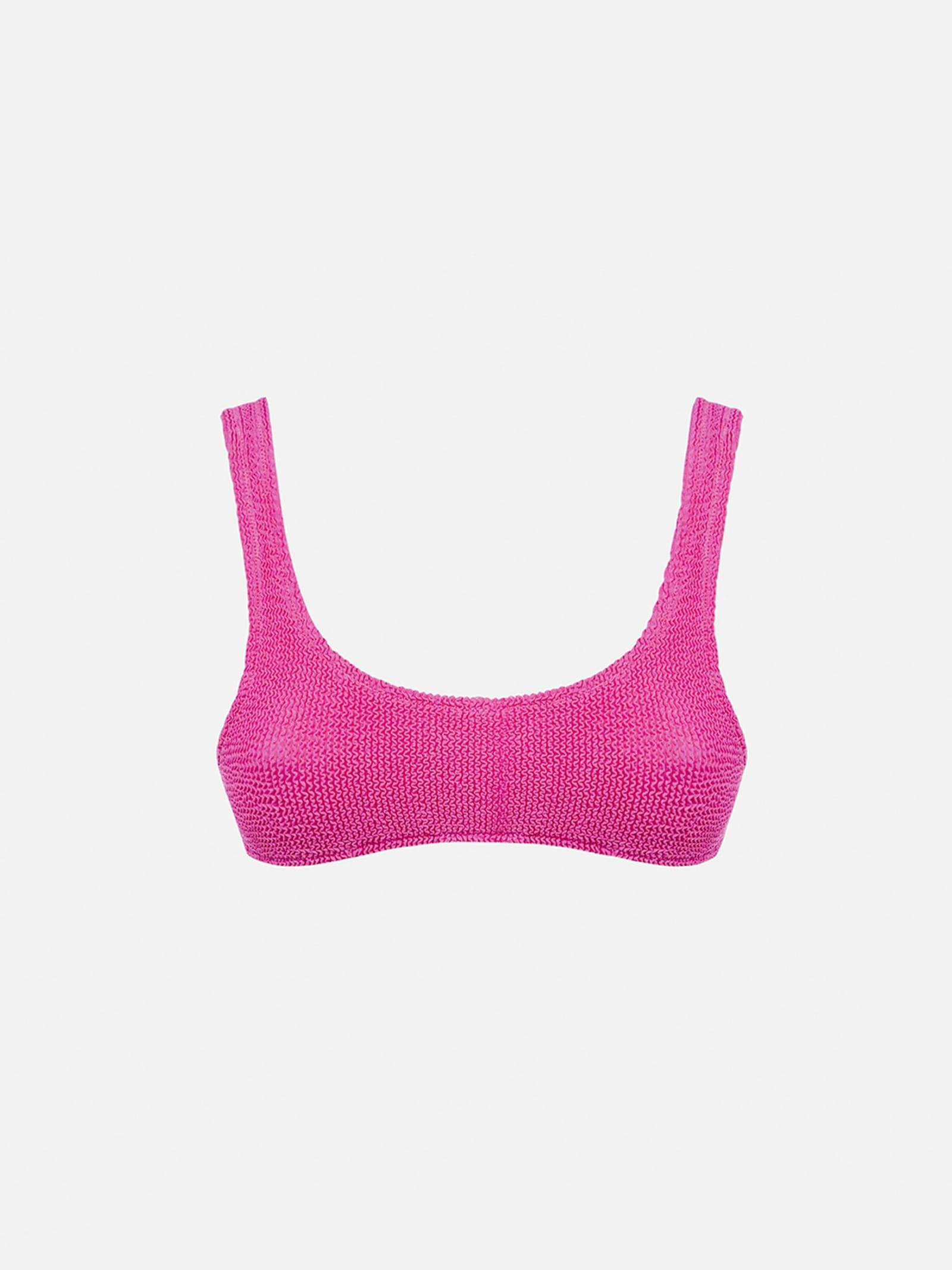 mc2 saint barth woman pink classic crinkle bralette naima
