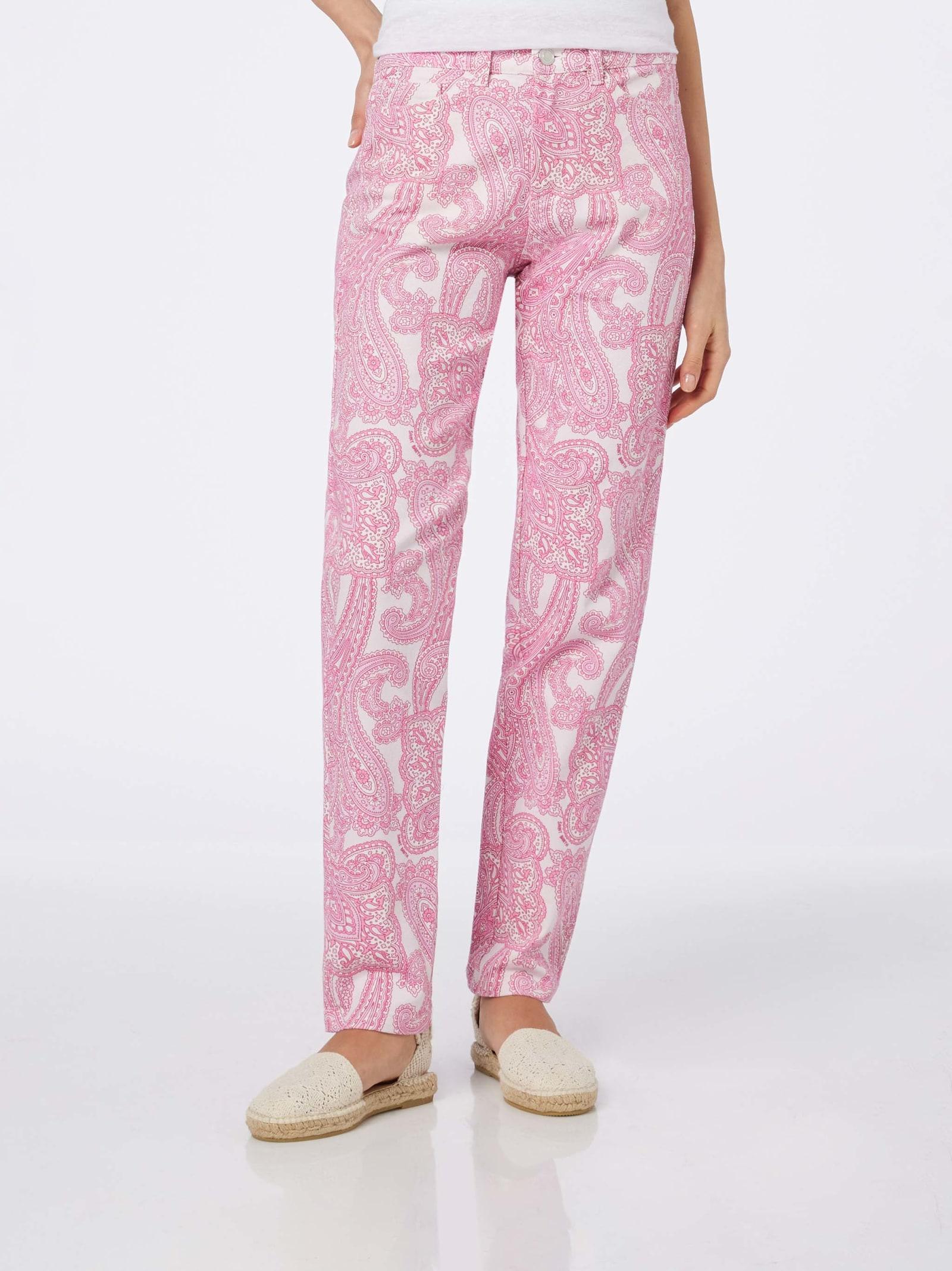 mc2 saint barth woman pink paisley print denim belleville