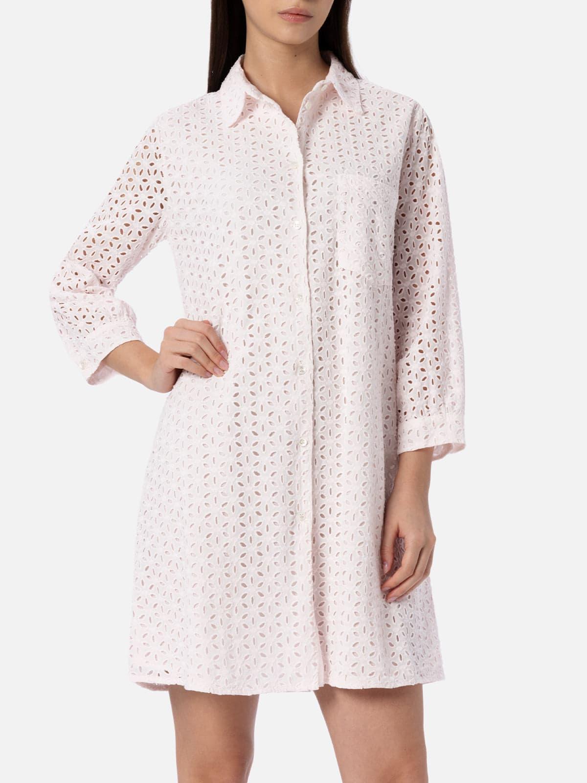 mc2 saint barth woman pink sangallo shirt mini dress