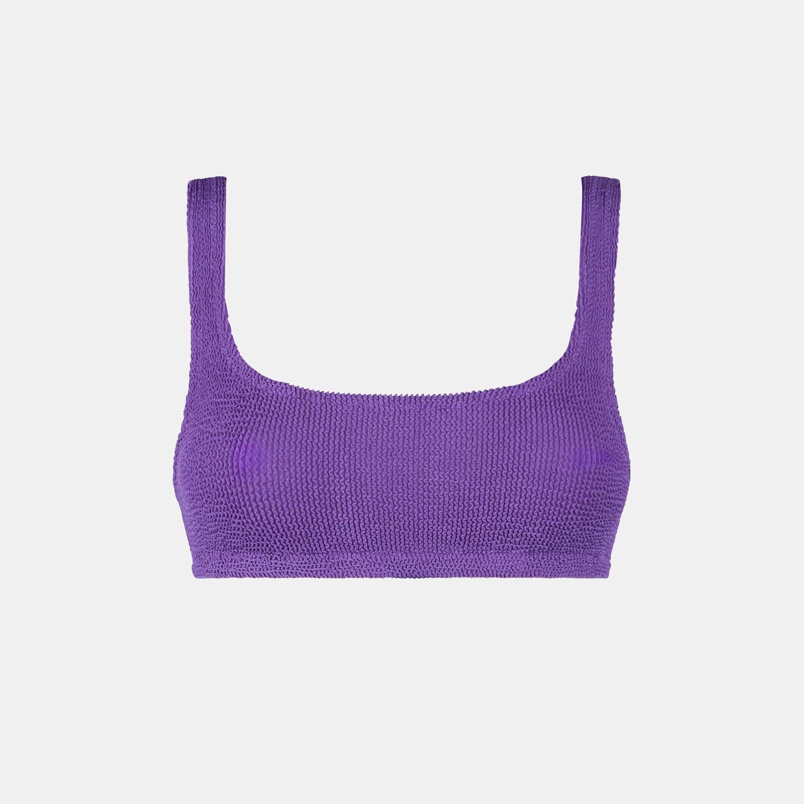 mc2 saint barth woman purple crinkle bralette top swimsuit