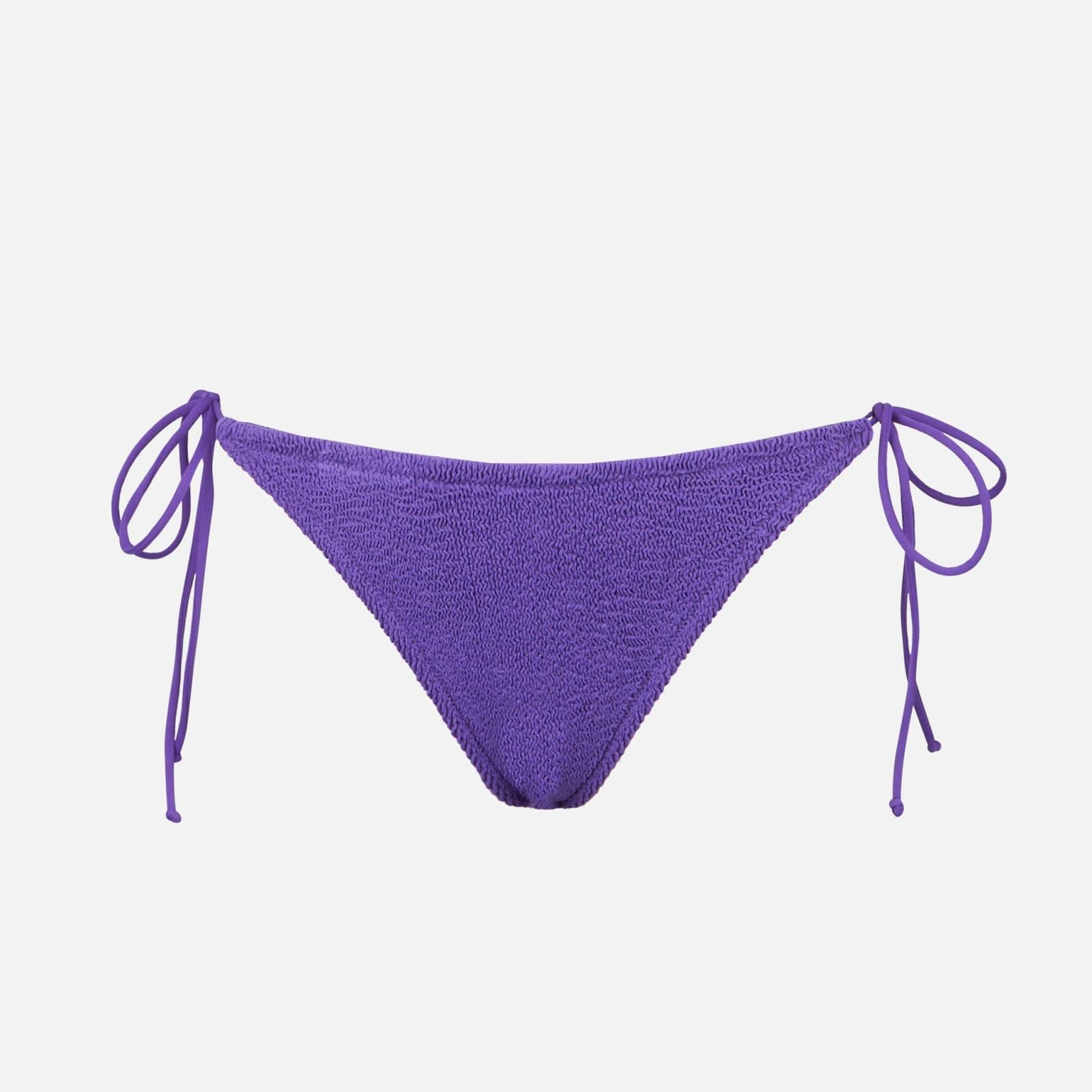 mc2 saint barth woman purple crinkle swim briefs with side laces