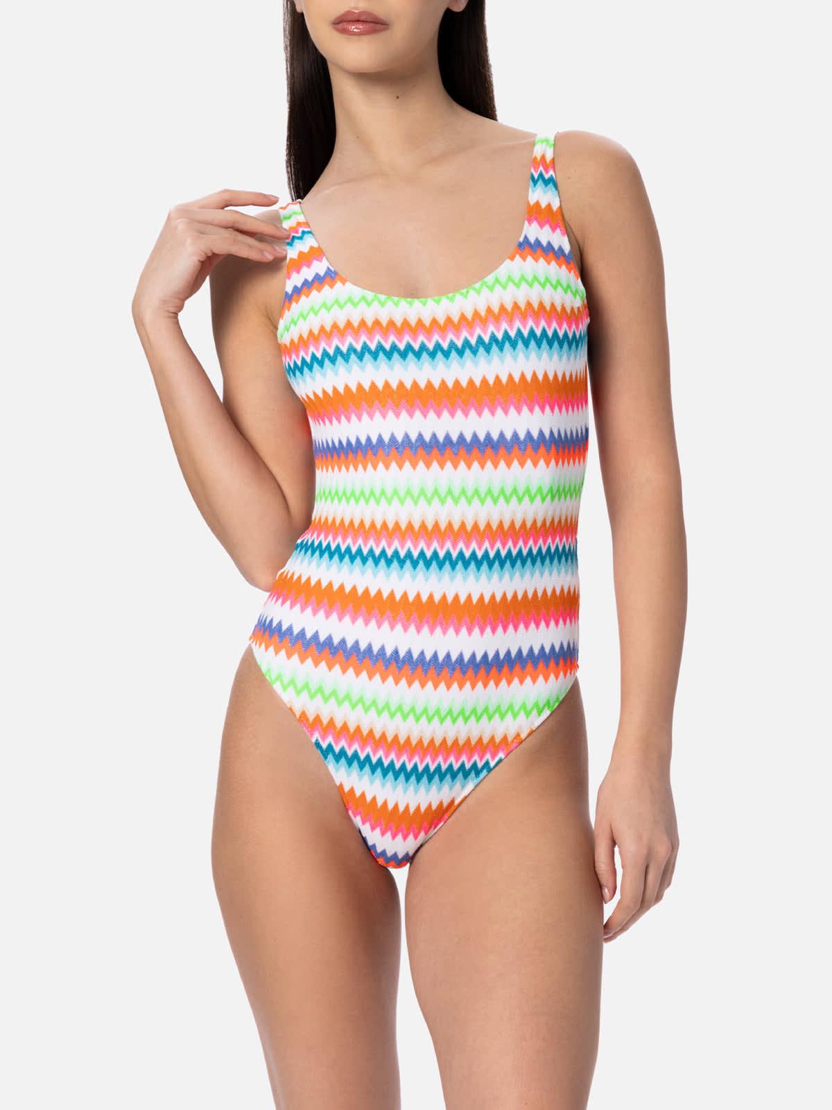 mc2 saint barth woman raschel knit scoopback one piece swimsuit lora