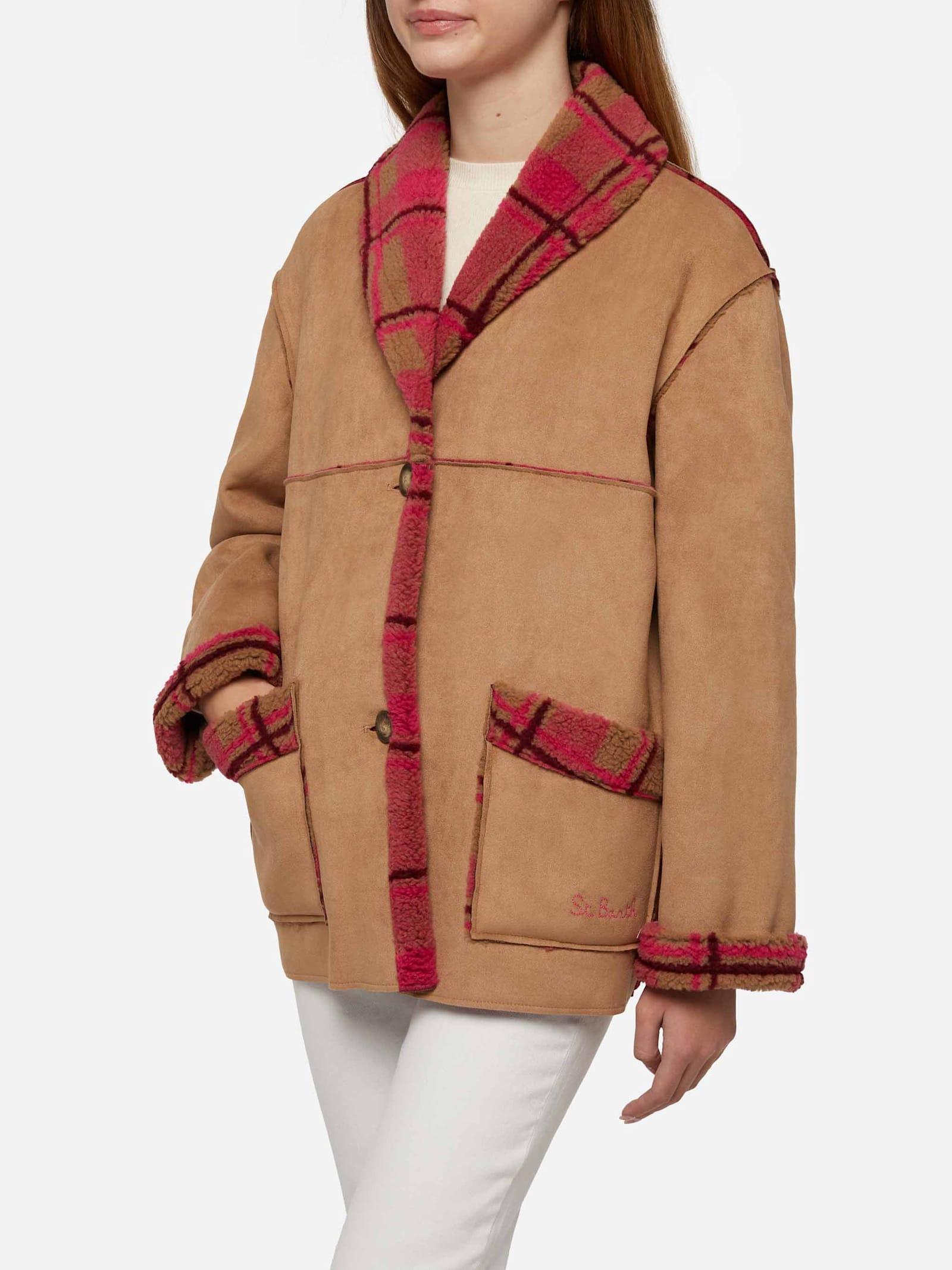 mc2 saint barth woman reversible shearling jacket dorys