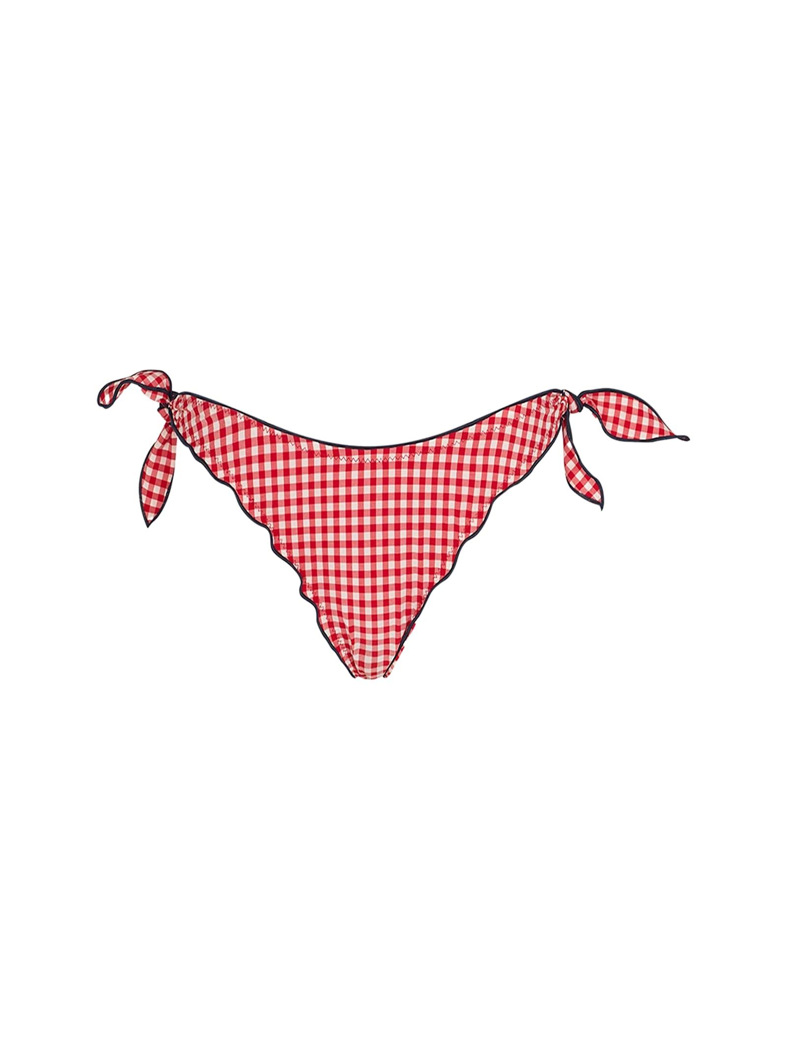 mc2 saint barth woman ruffled cheeky swim briefs with gingham print