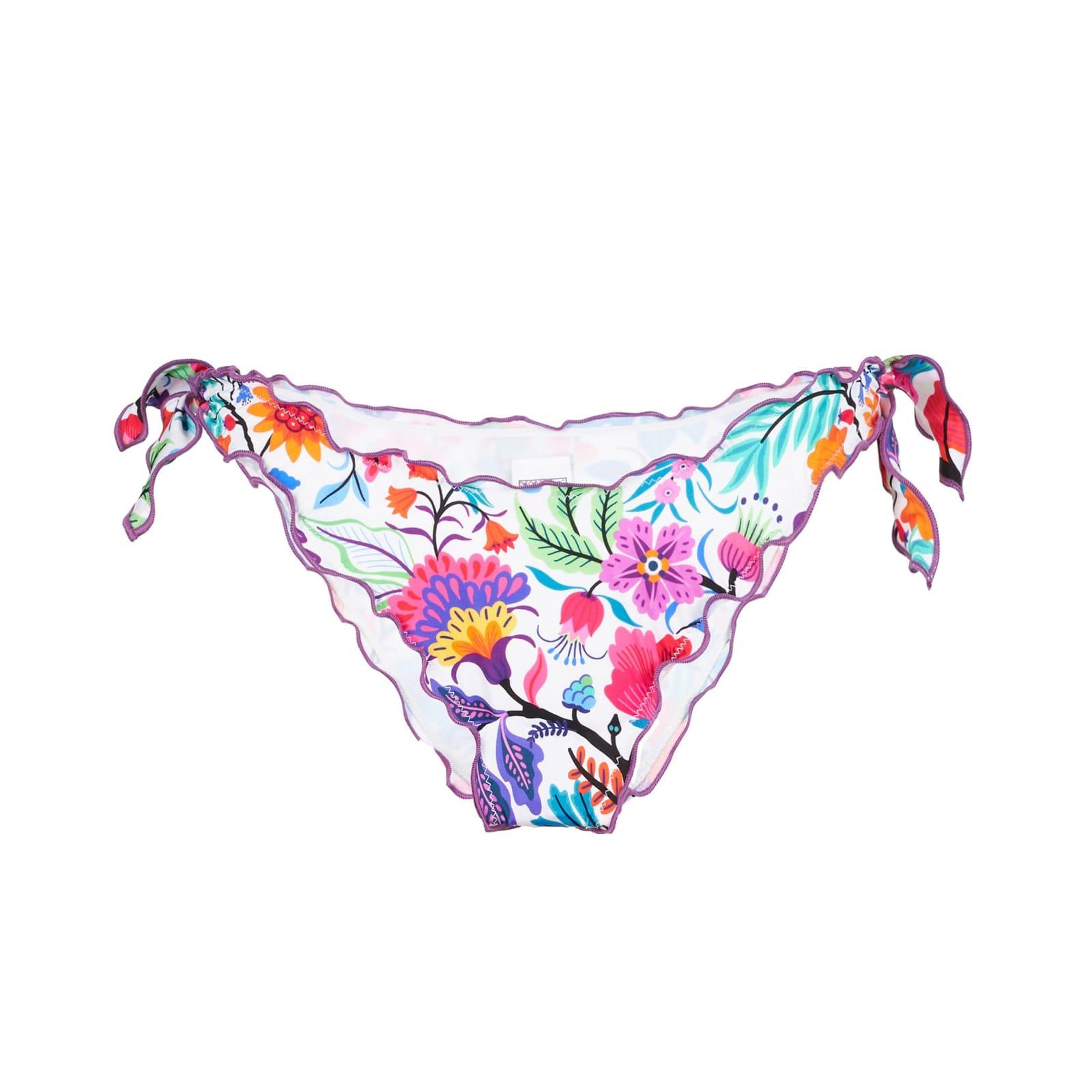 mc2 saint barth woman ruffled swim briefs with flower print