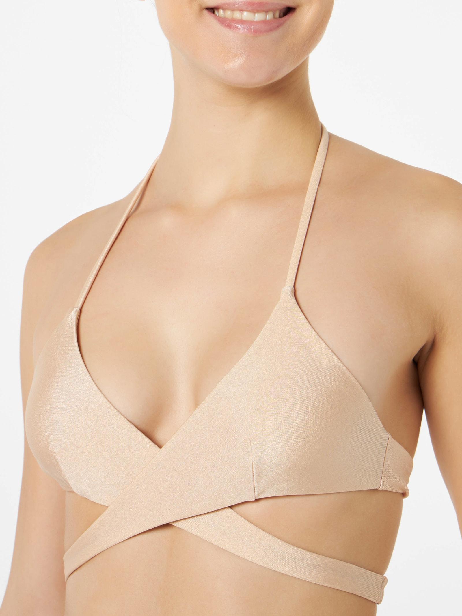 mc2 saint barth woman shiny beige wrap triangle top