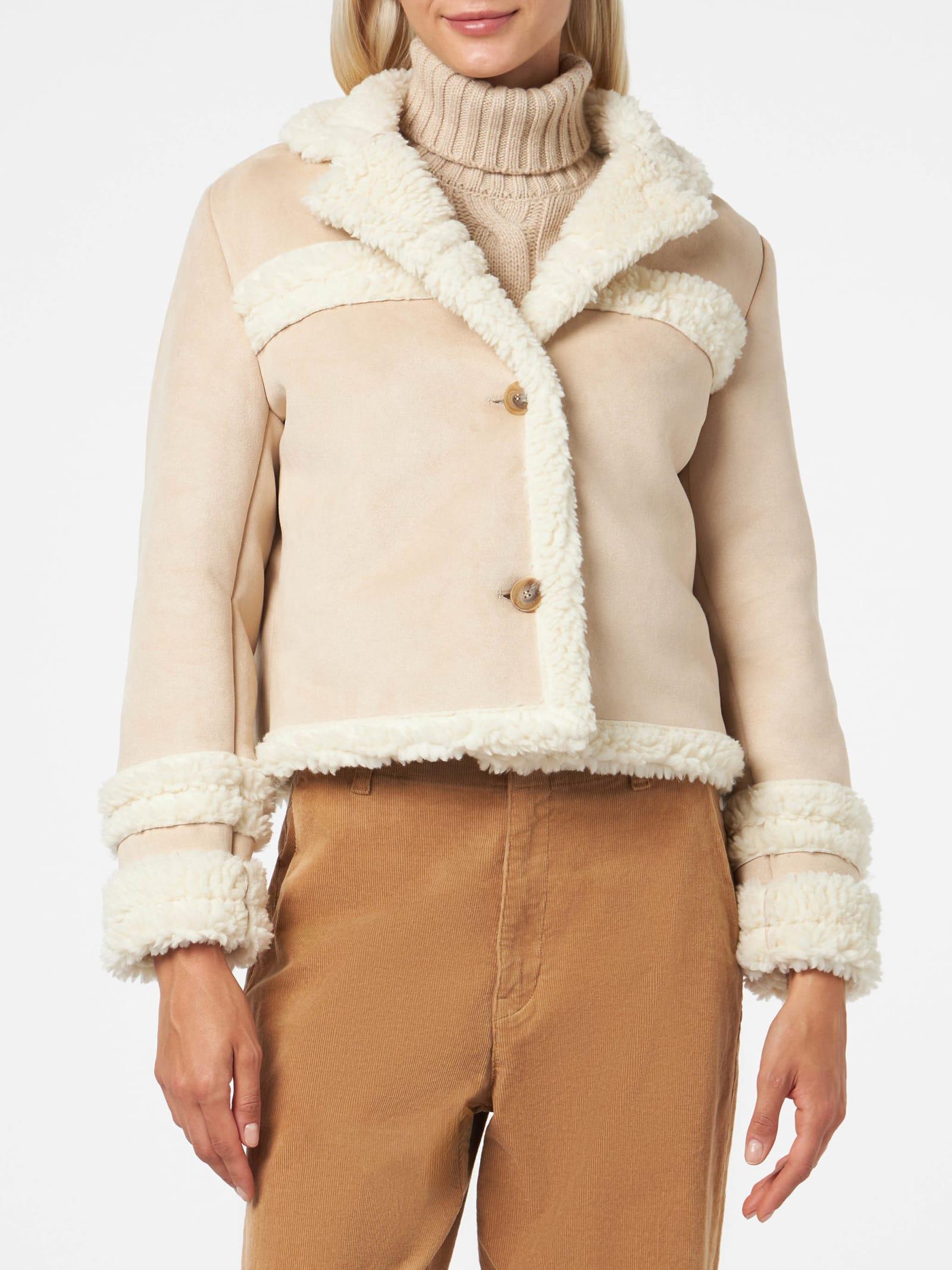 mc2 saint barth woman short shearling-like jacket
