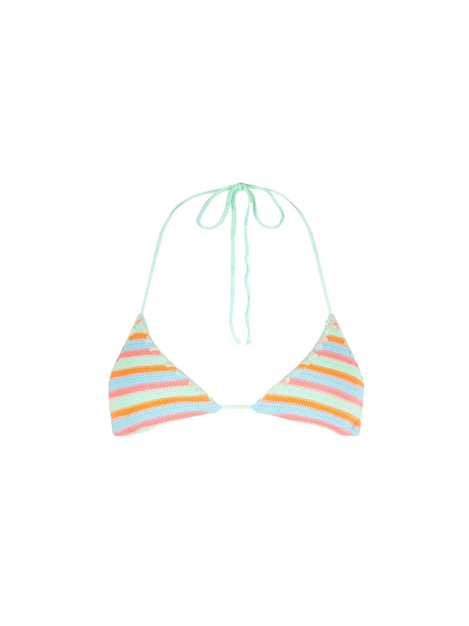 mc2 saint barth woman striped crochet triangle top
