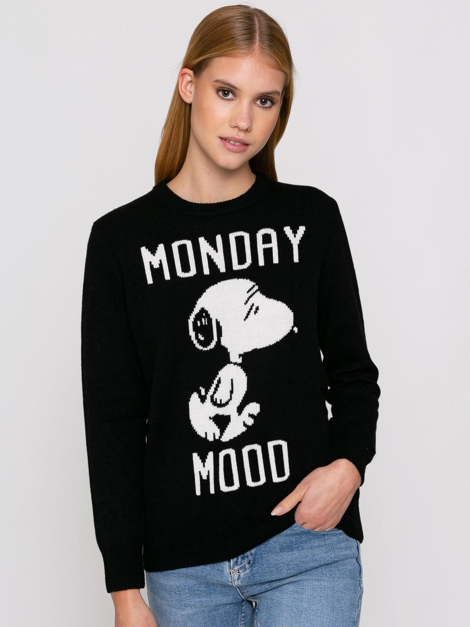 mc2 saint barth woman sweater with monday mood snoopy print snoopy - peanuts special edition