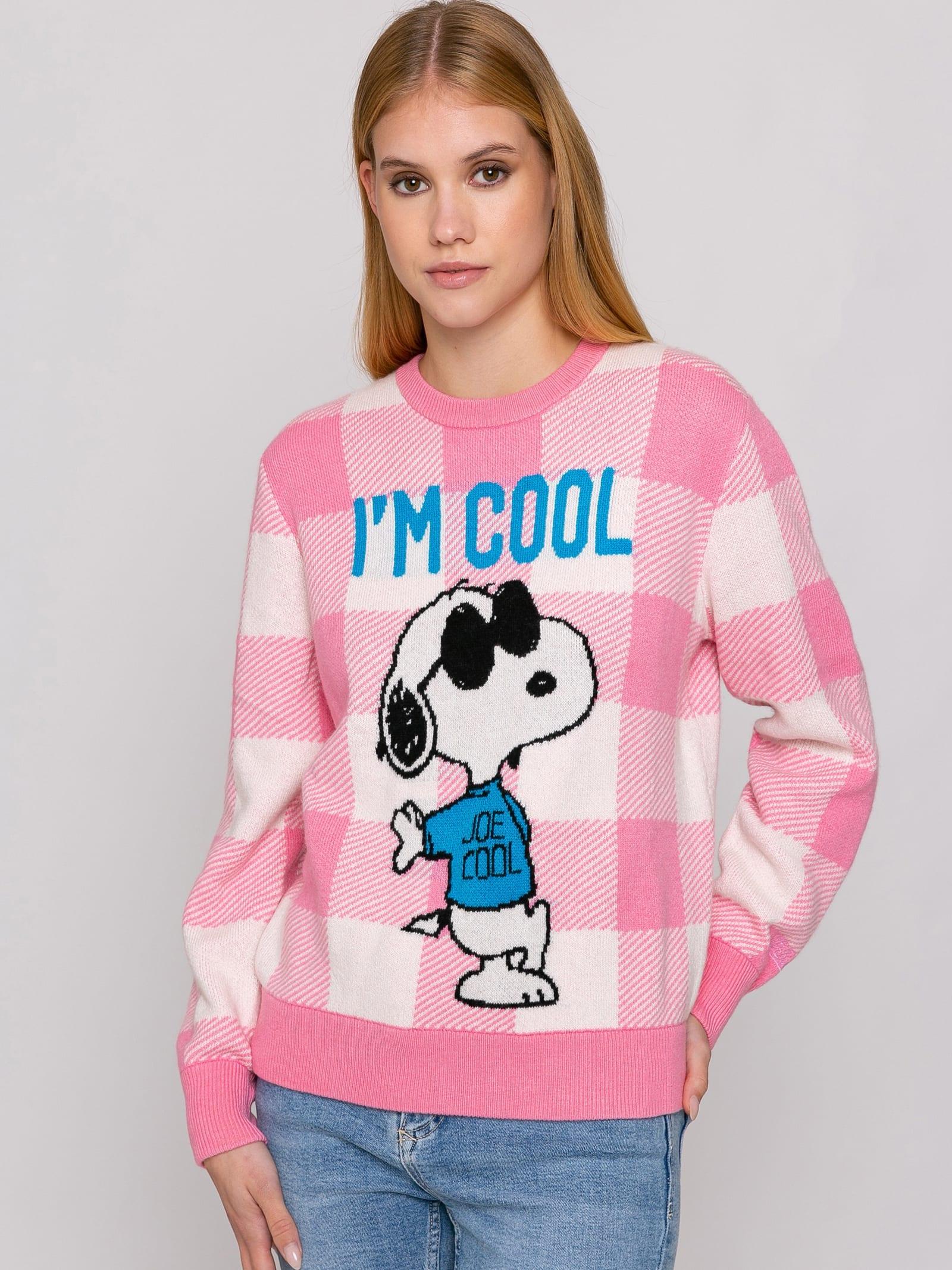 mc2 saint barth woman sweater with snoopy im cool print snoopy - peanuts special edition