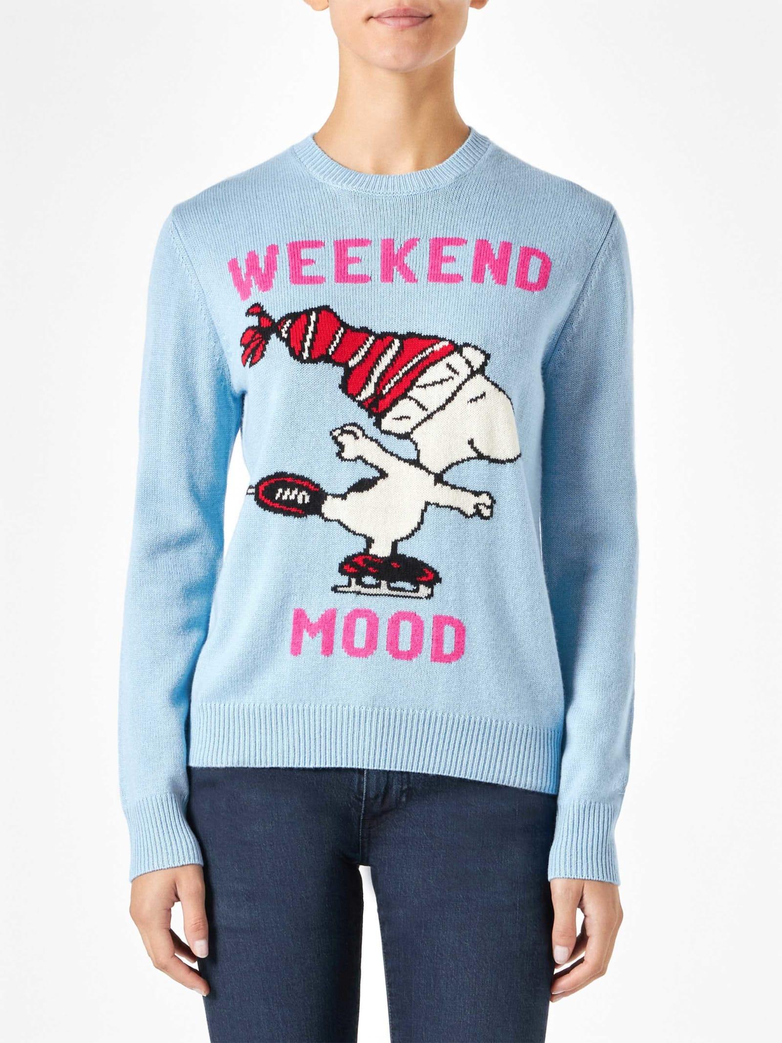 mc2 saint barth woman sweater with snoopy print peanuts special edition