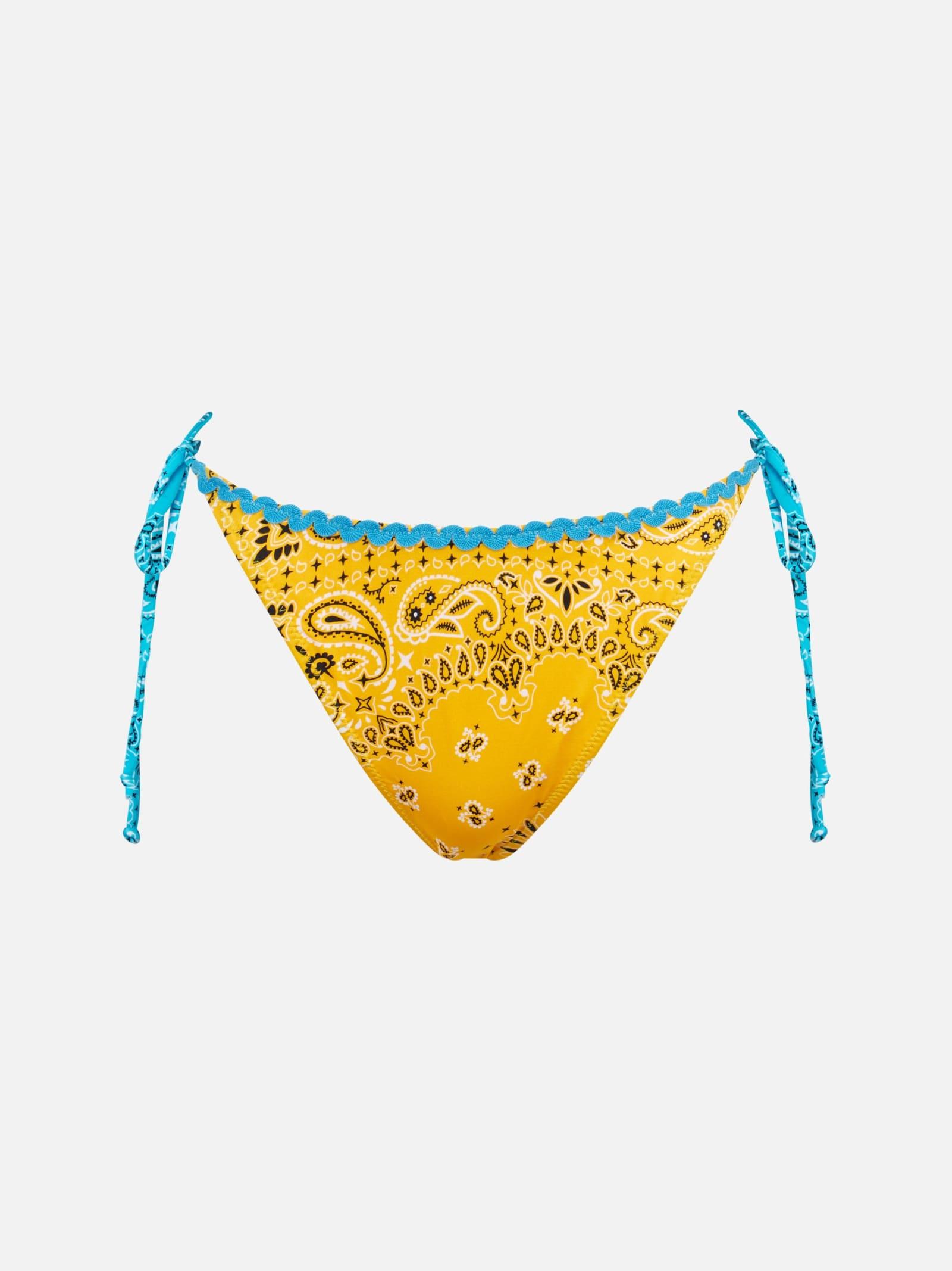 mc2 saint barth woman swim briefs with bandanna print