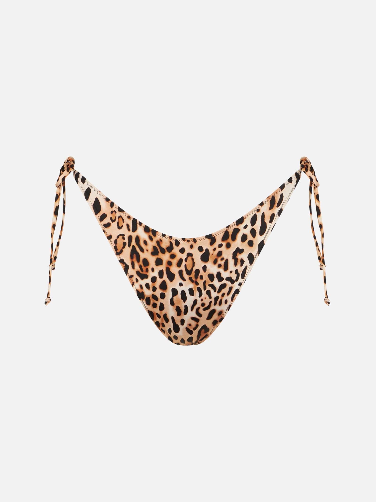 mc2 saint barth woman swim briefs with leopard print