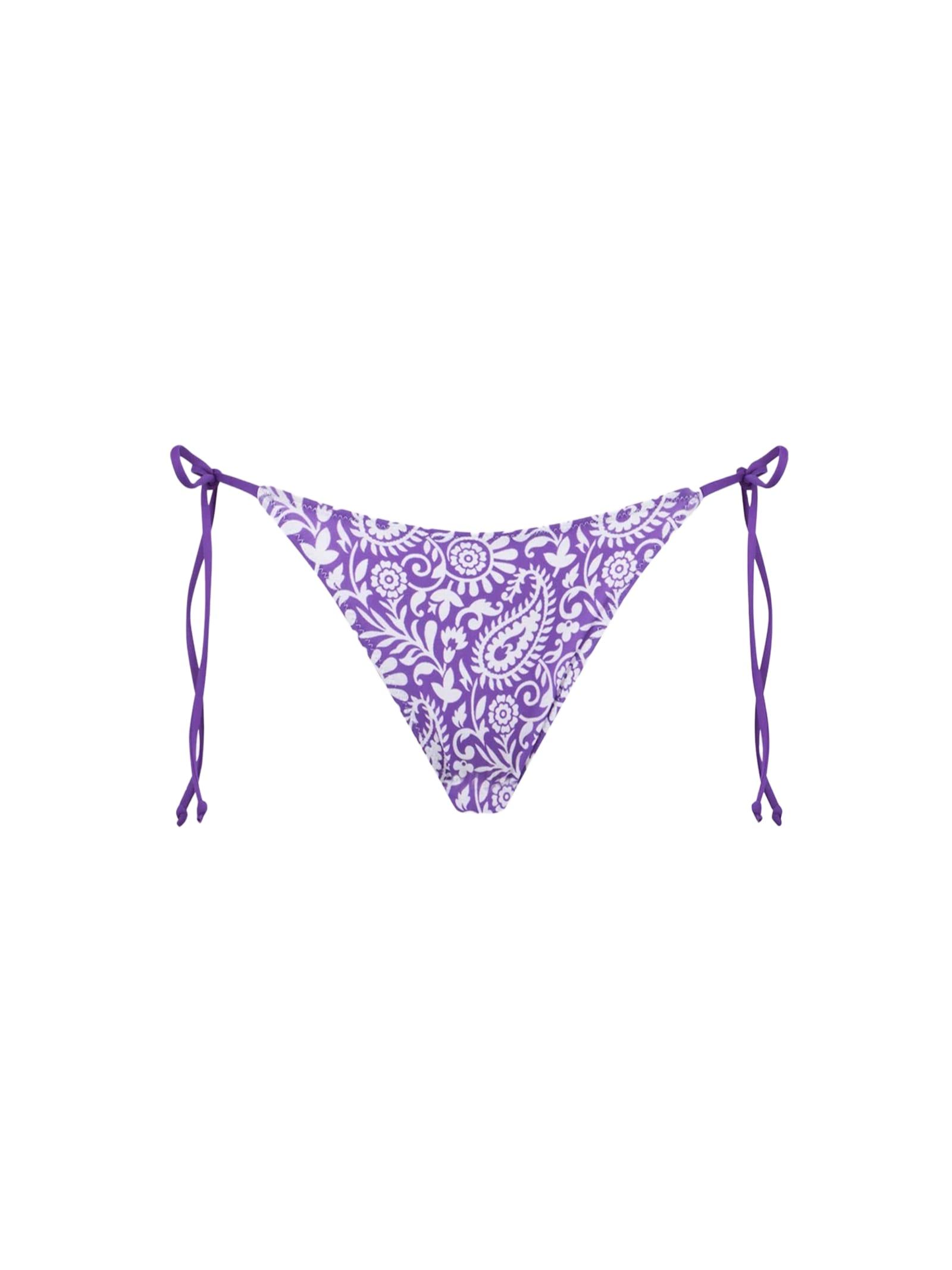 mc2 saint barth woman swim briefs with paisley print and side laces
