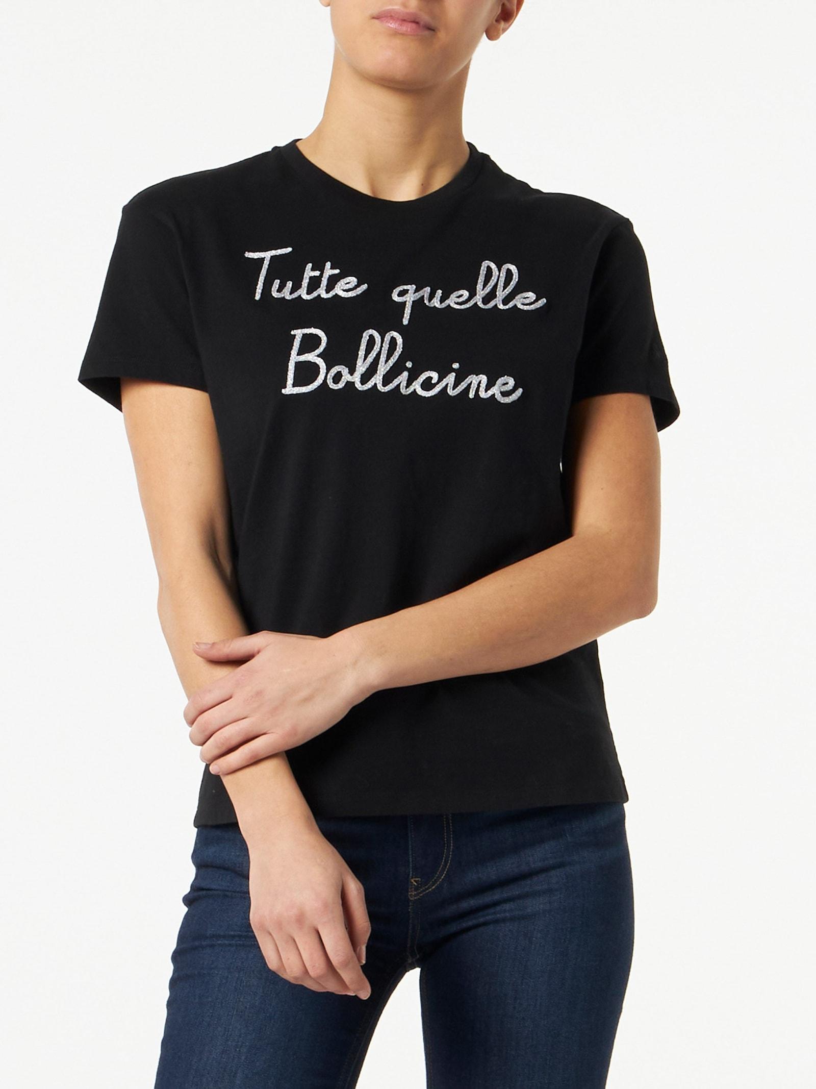 mc2 saint barth woman t-shirt with tutte quelle bollicine lettering